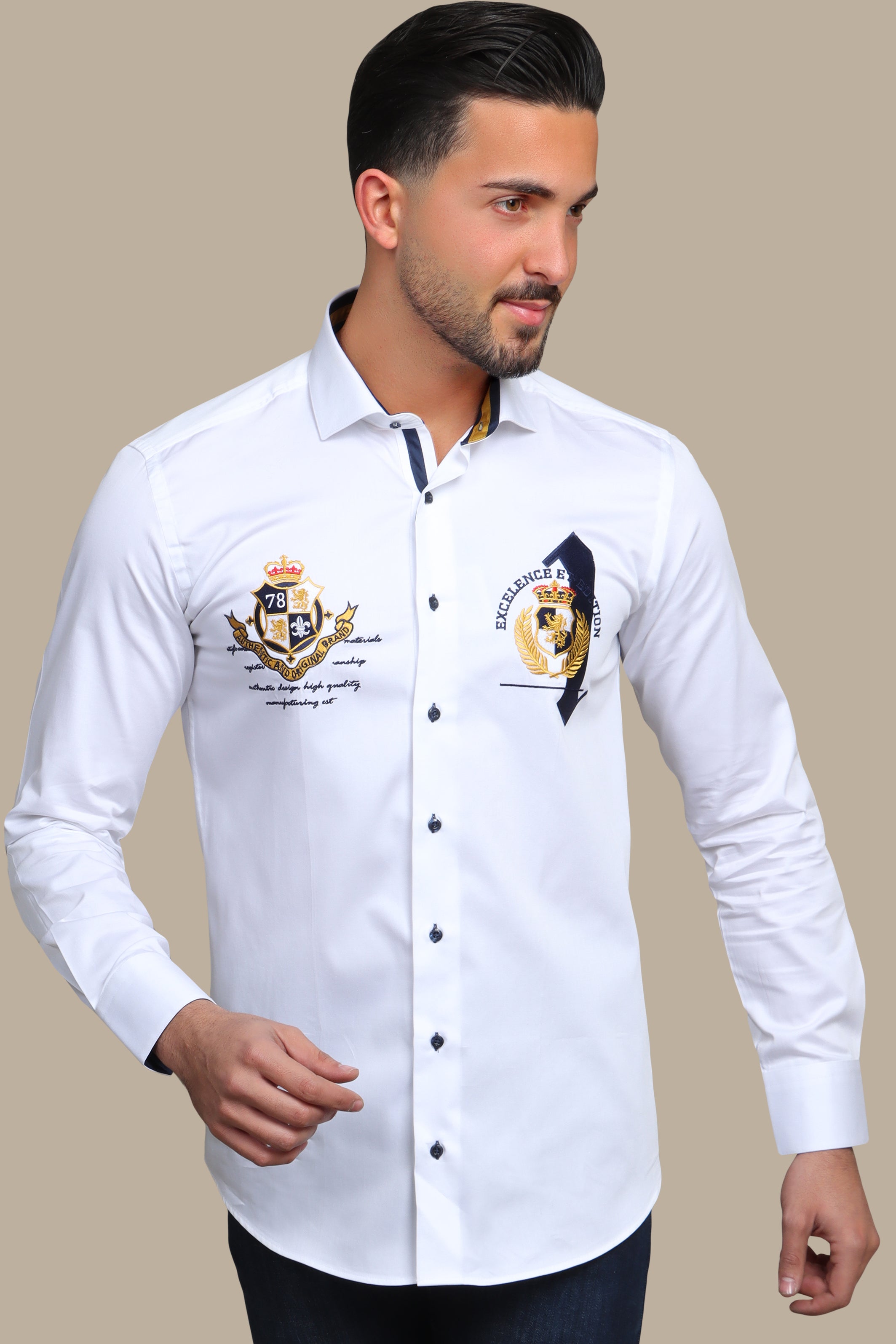 Shirt Patch Long Sleeve | White