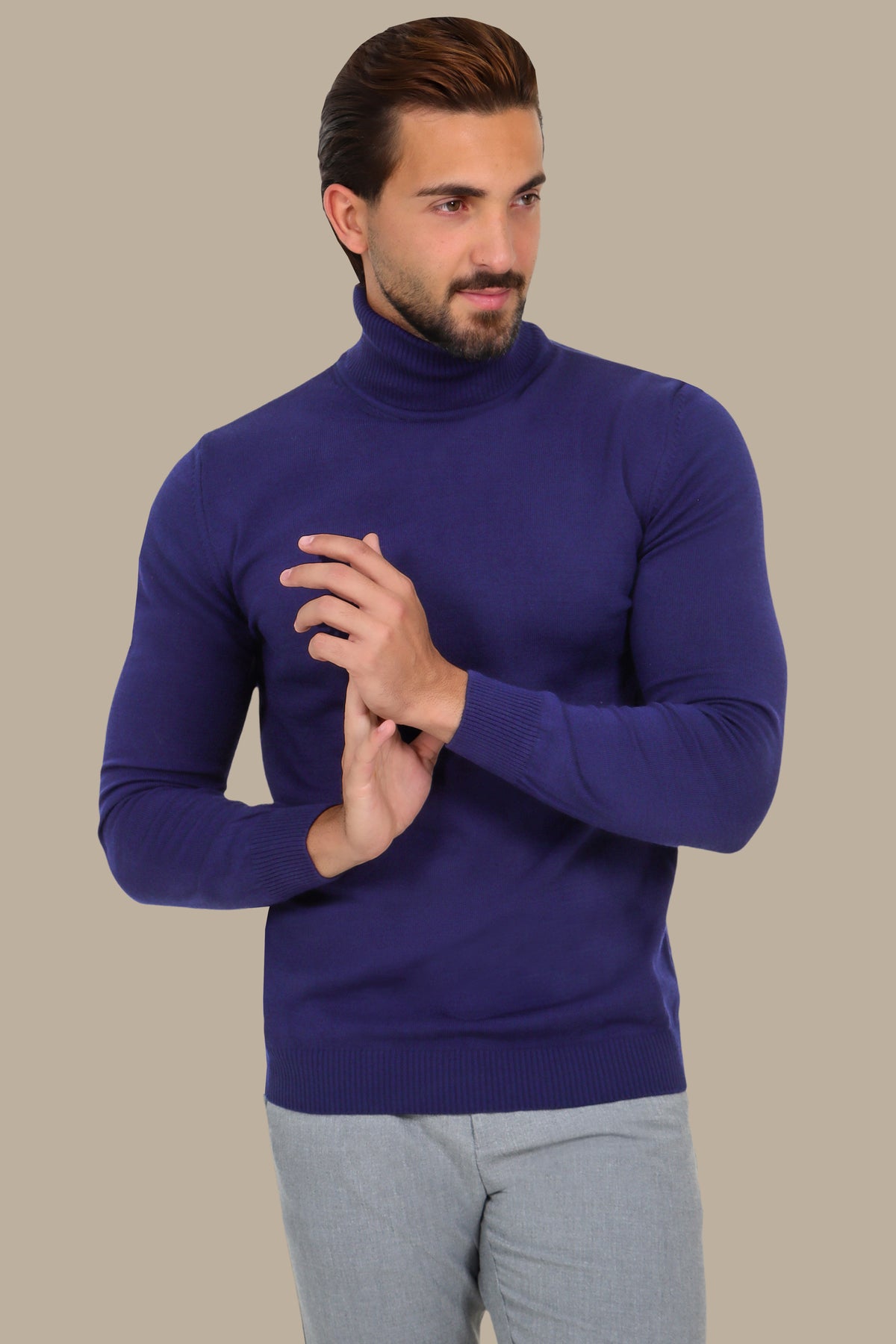 Basic Turtle Neck Sweater – Navy