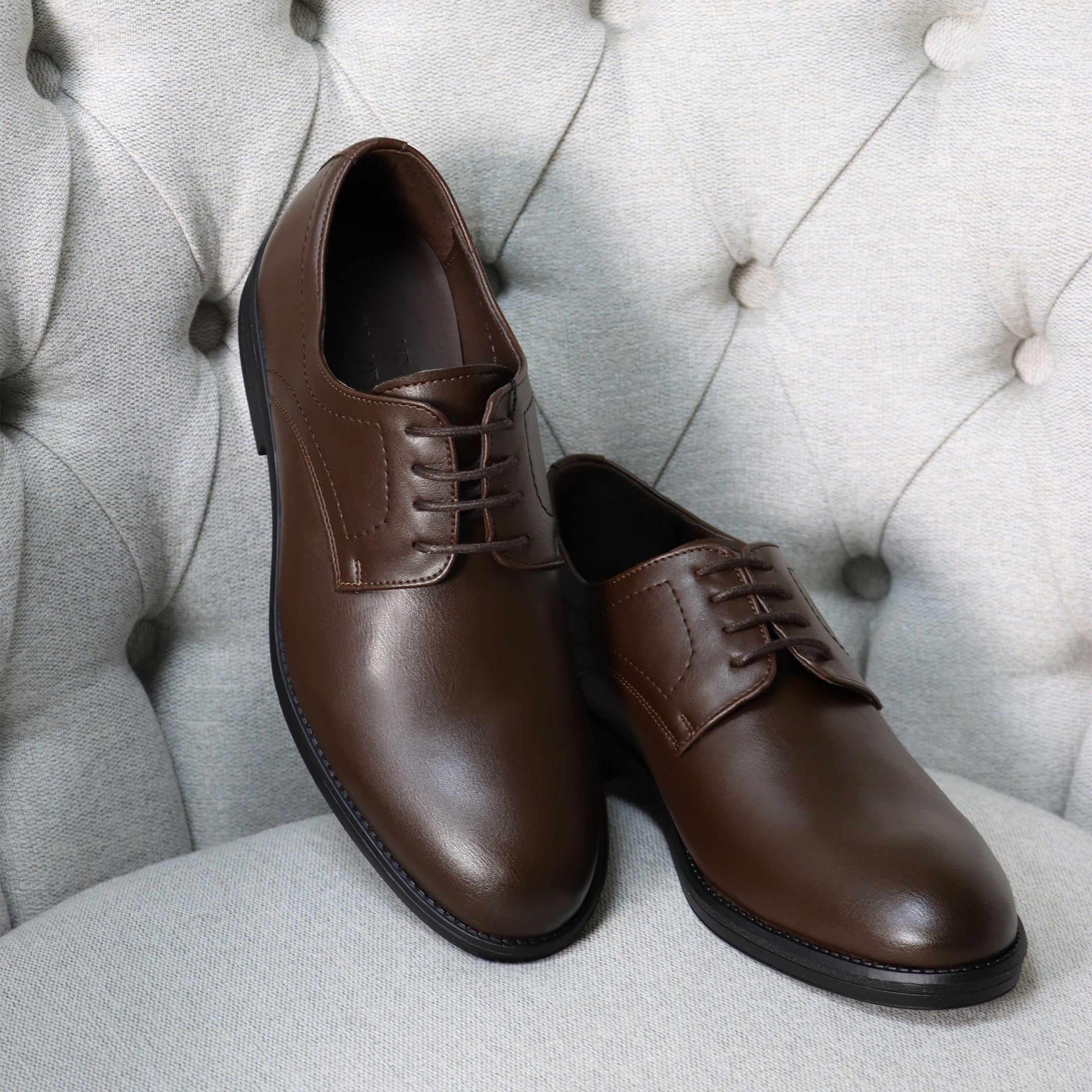 Brown Leather Blucher Shoes