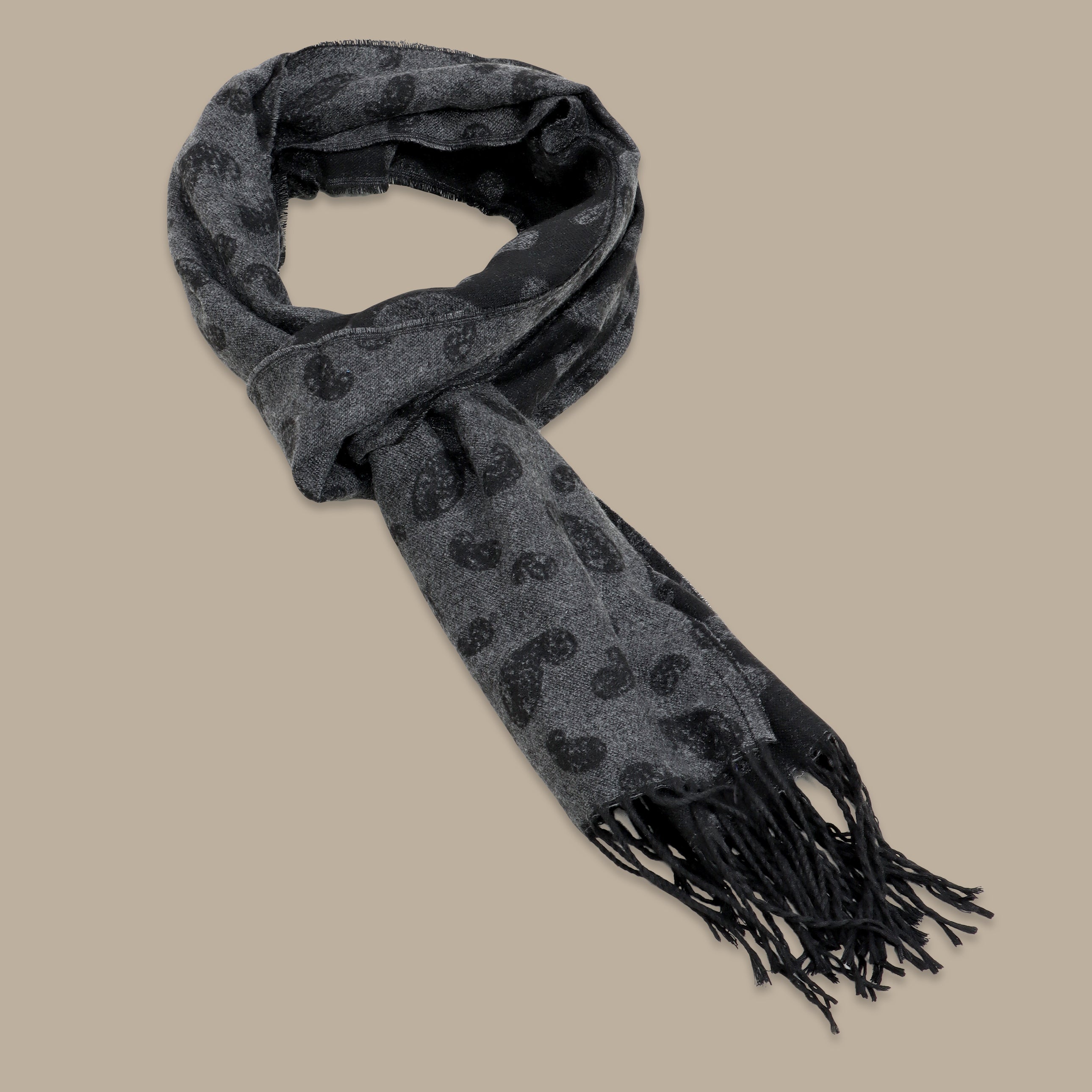 Black Printed Cashmere Scarf