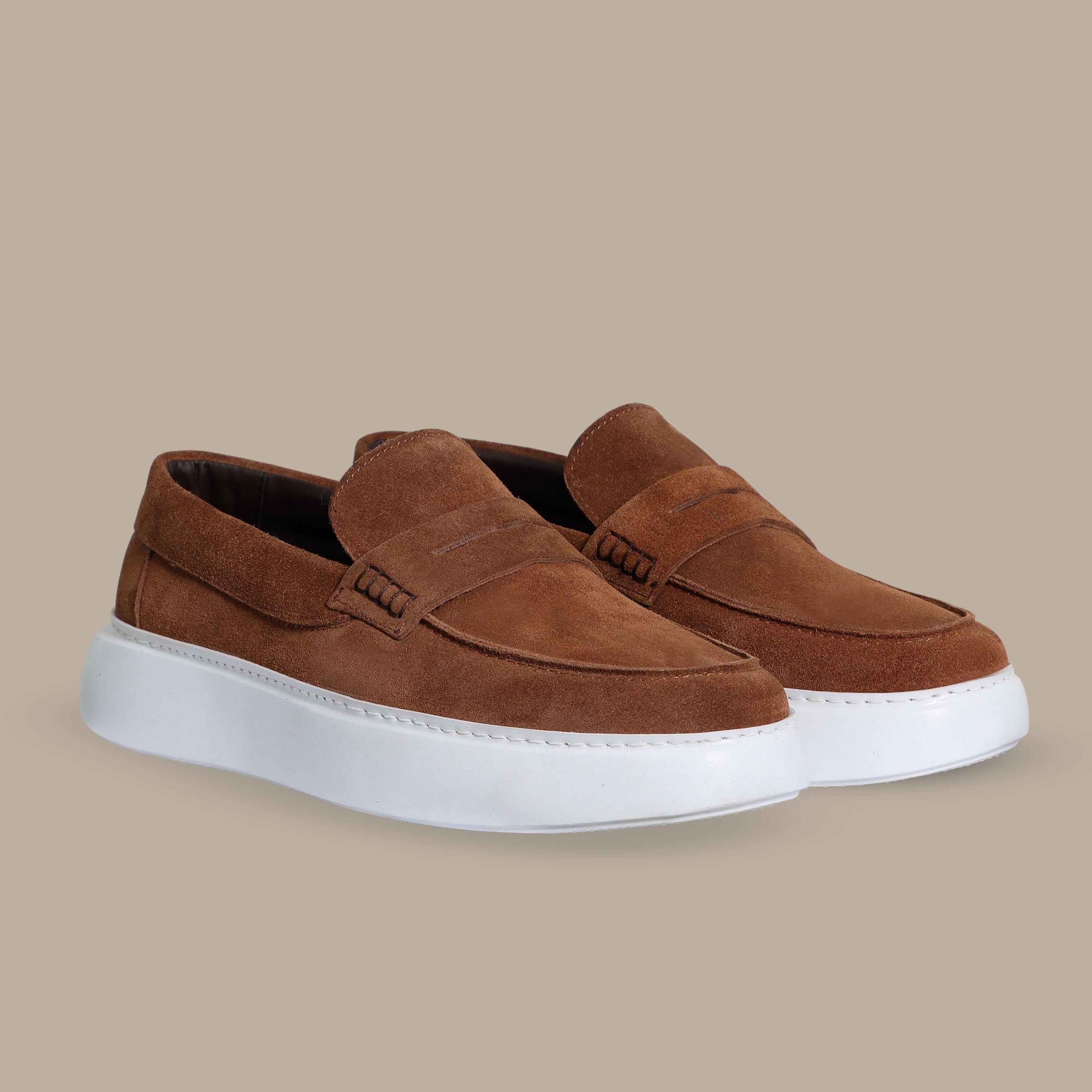 Havane Suede Slip-On Loafers