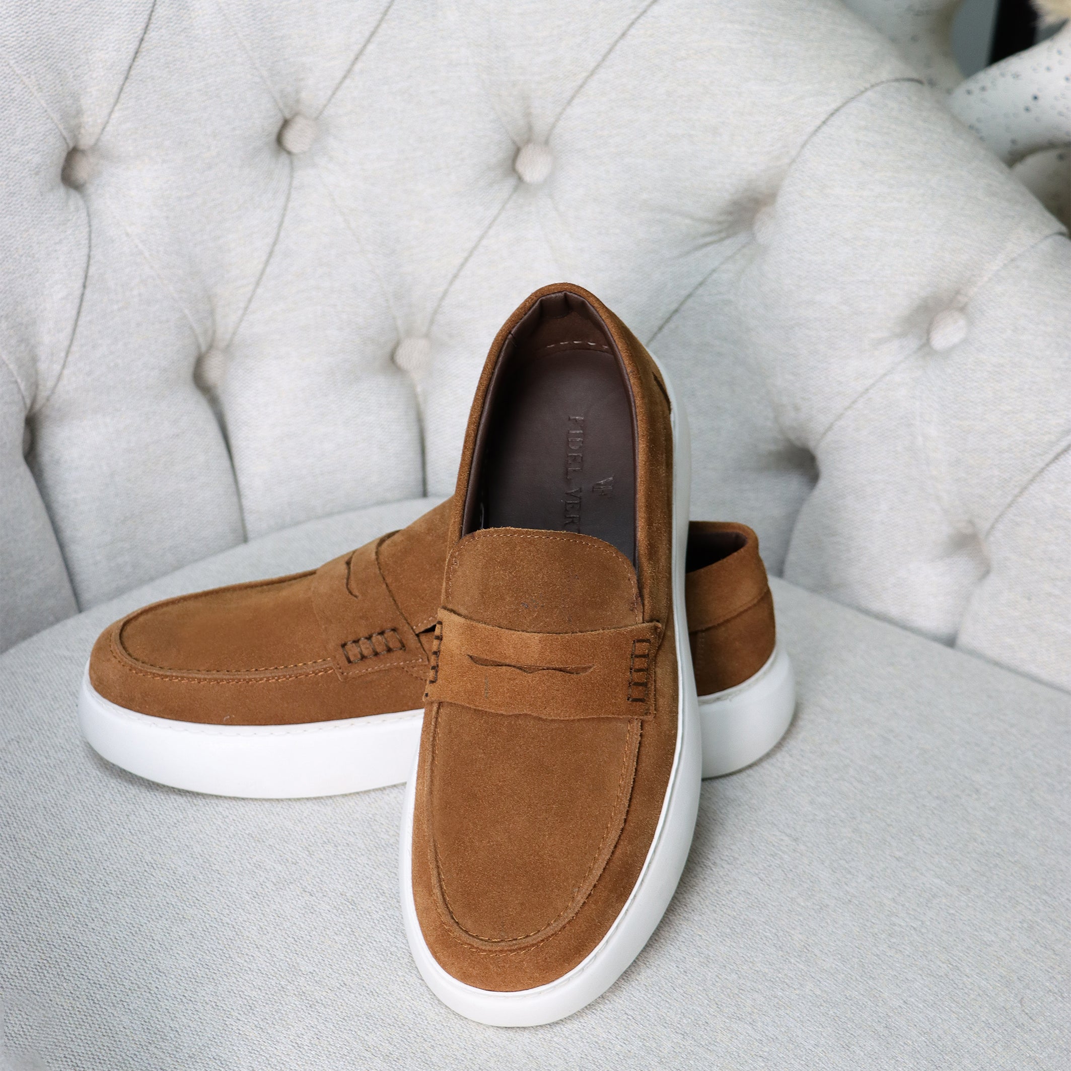 Havane Suede Slip-On Loafers