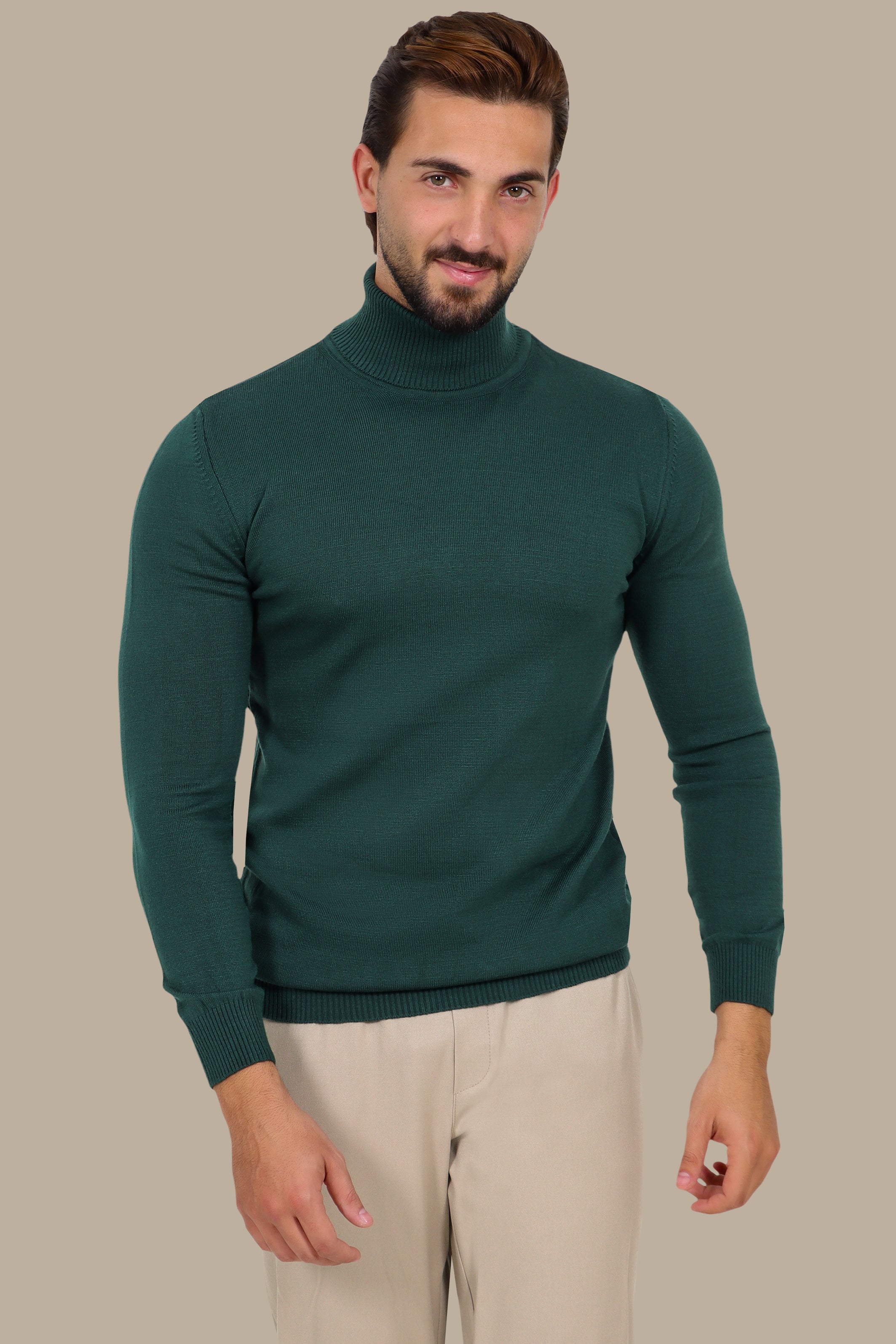 Basic Turtle Neck Sweater – Green
