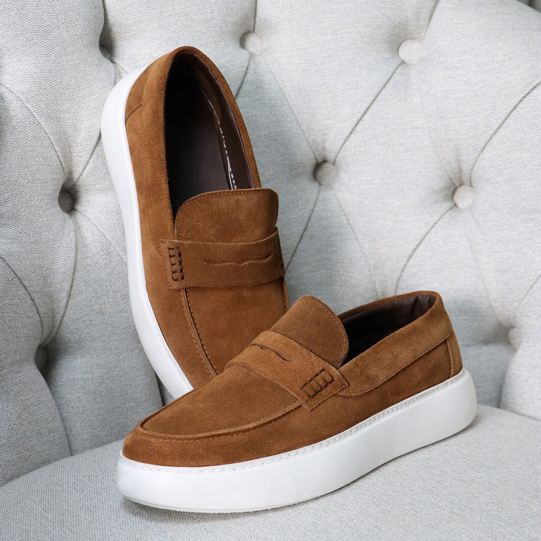 Havane Suede Slip-On Loafers