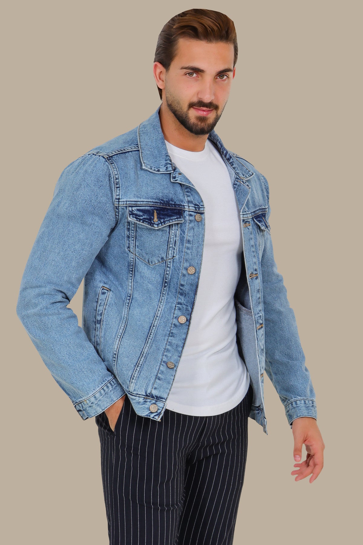 Denim Jacket Basic – Light Blue