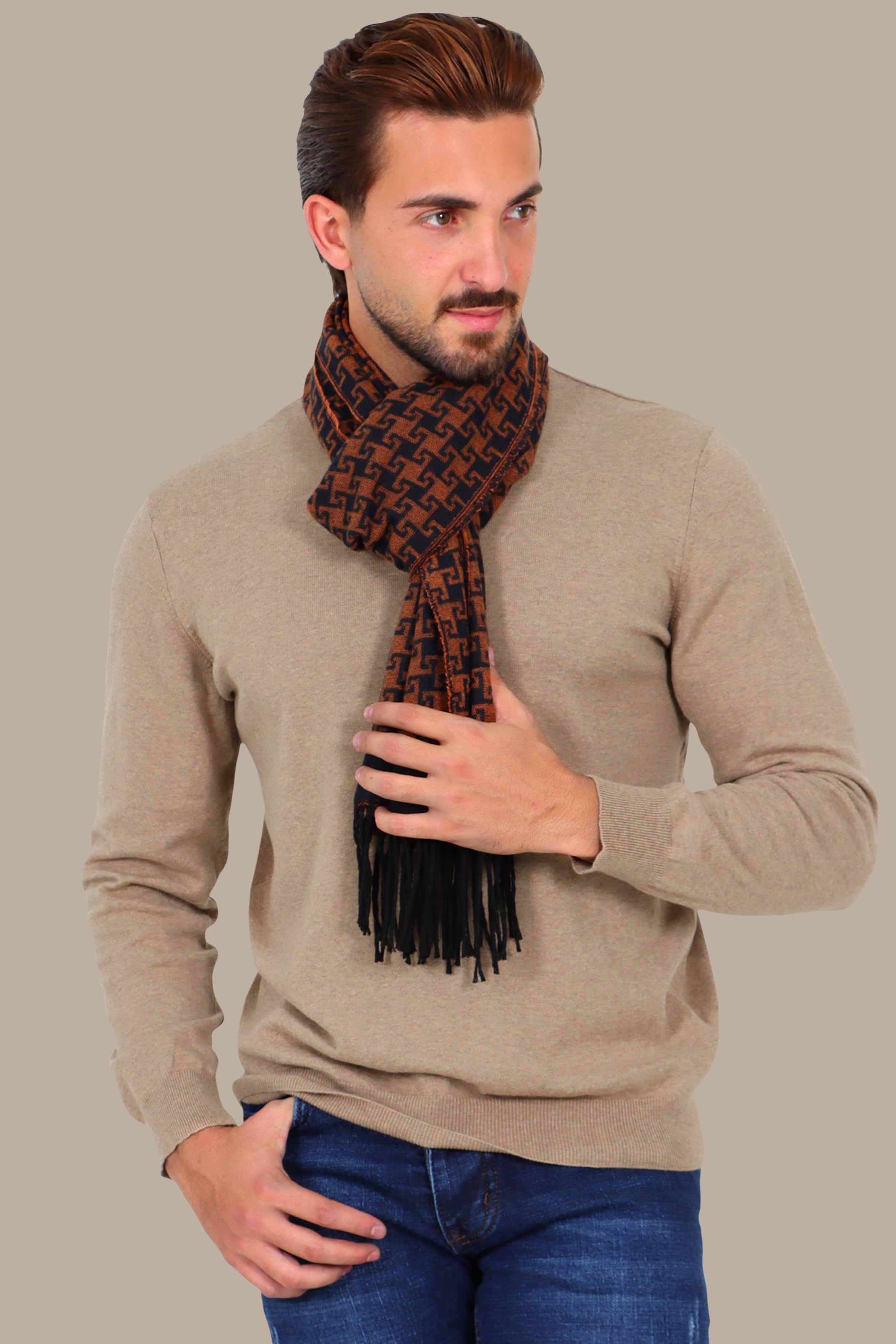 Beige Basic Round Neck Sweater