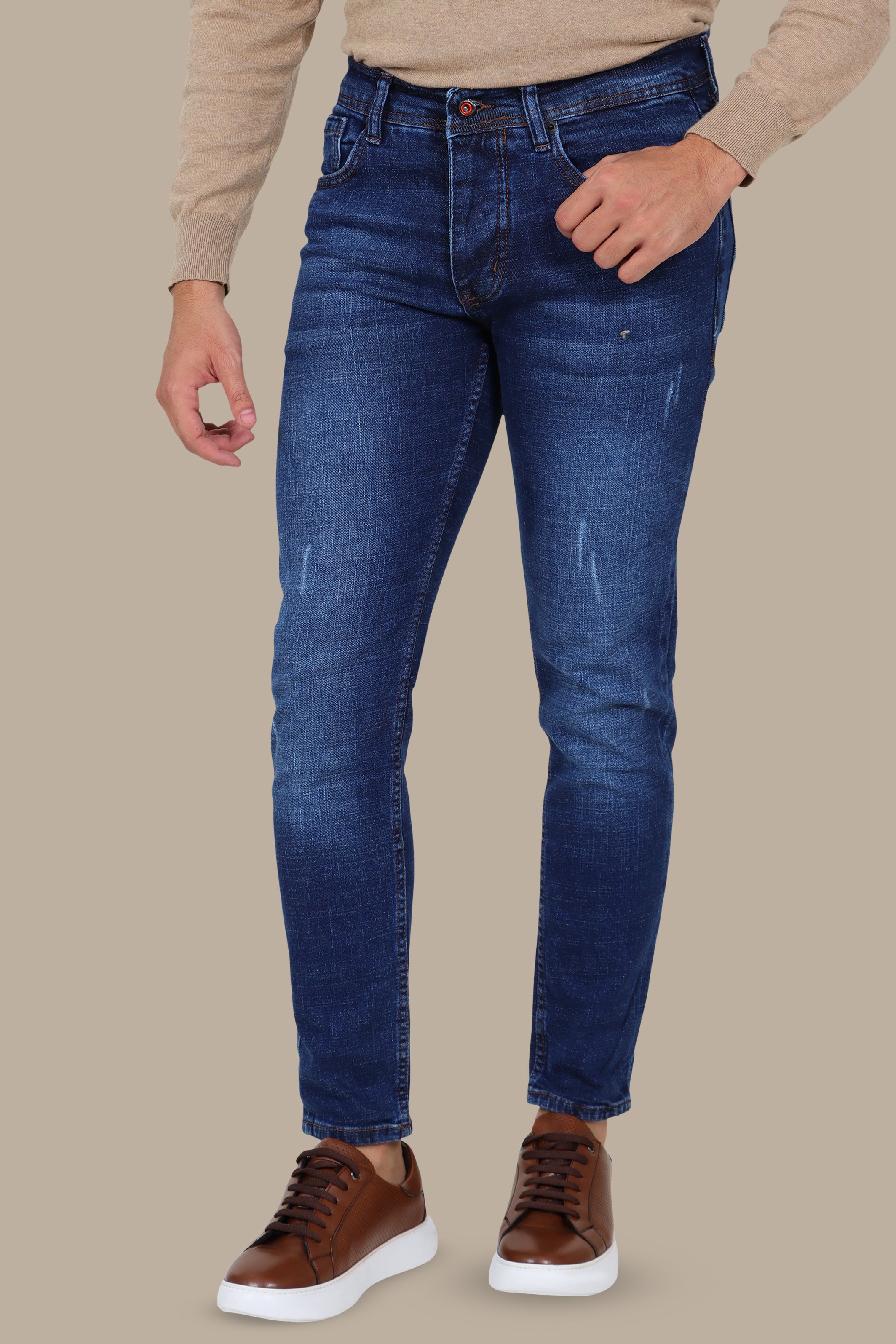 Washed Blue Slim Fit Jeans