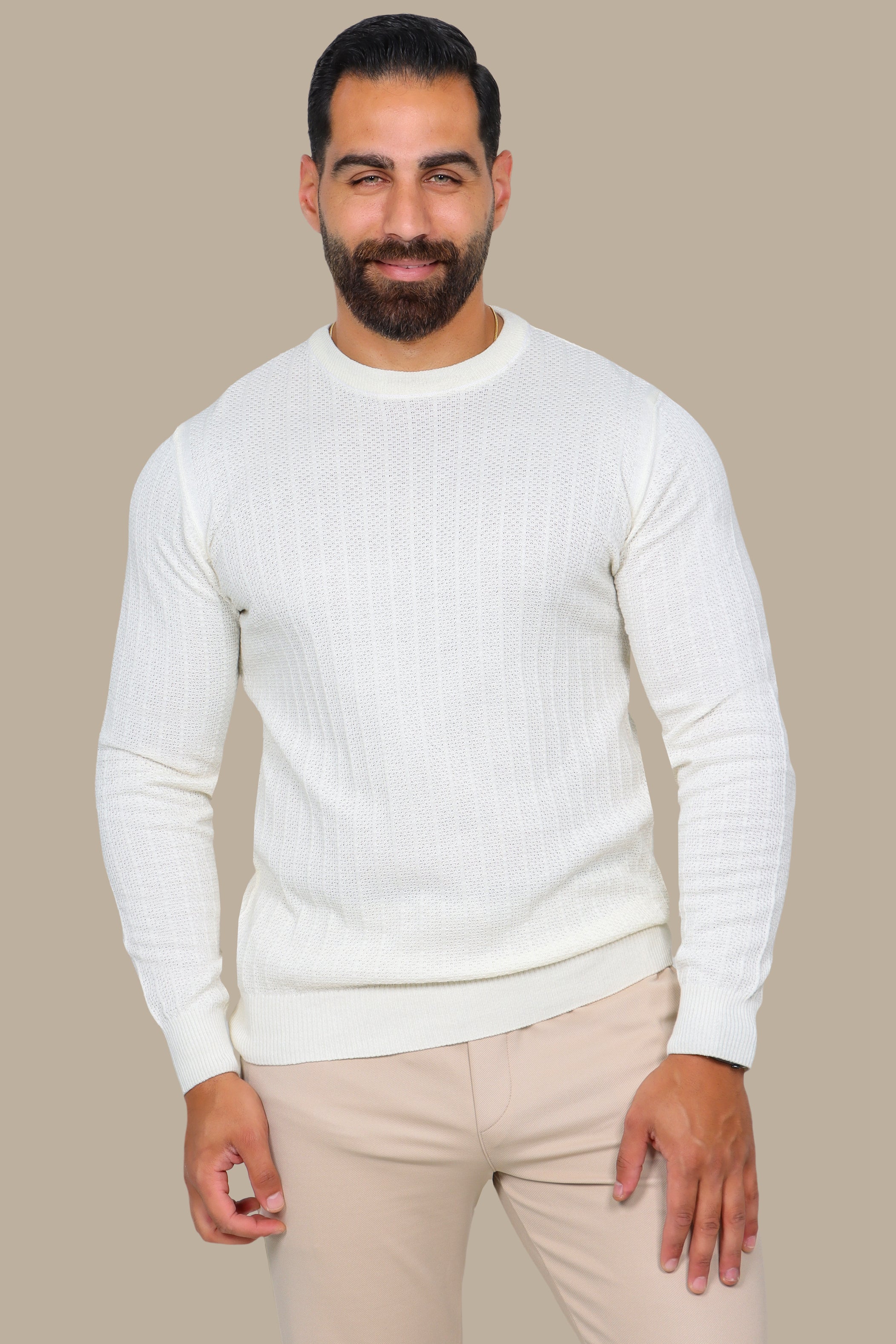 Off-White Striped Crewneck Sweater