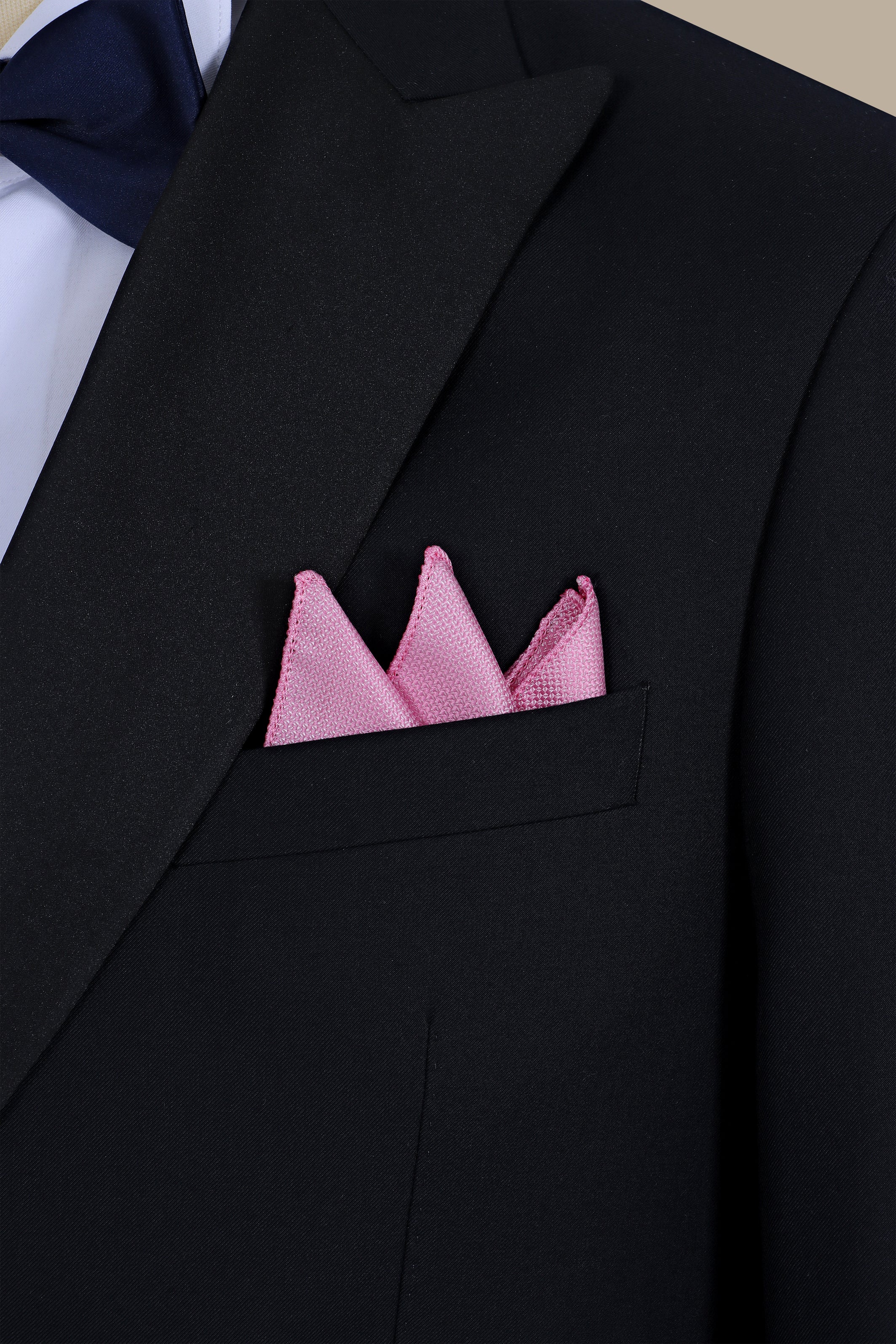 Pink Plain Structure Pocket Square
