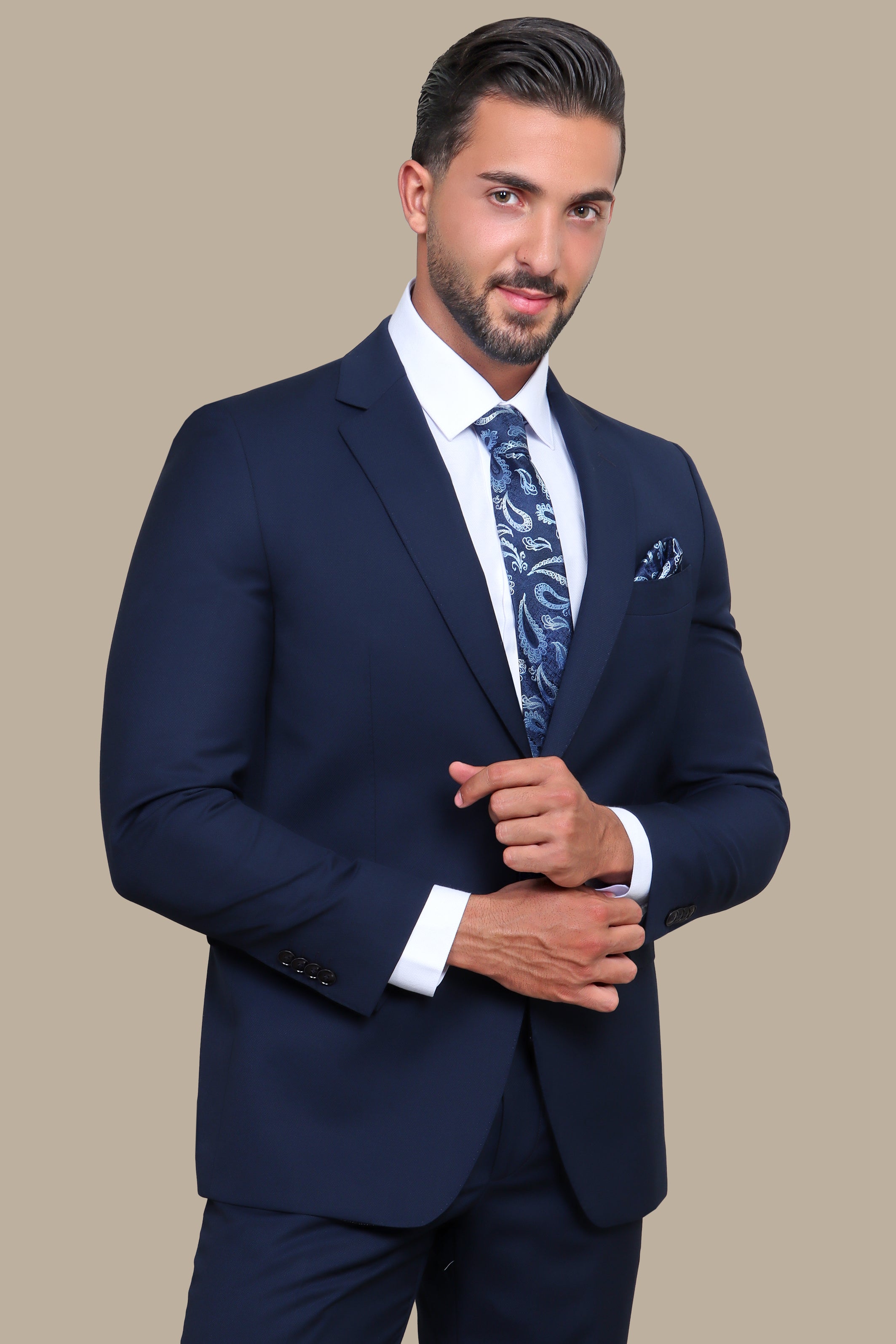 Navy Notch Lapel Drop 4 Suit: A Dapper Choice for Any Occasion