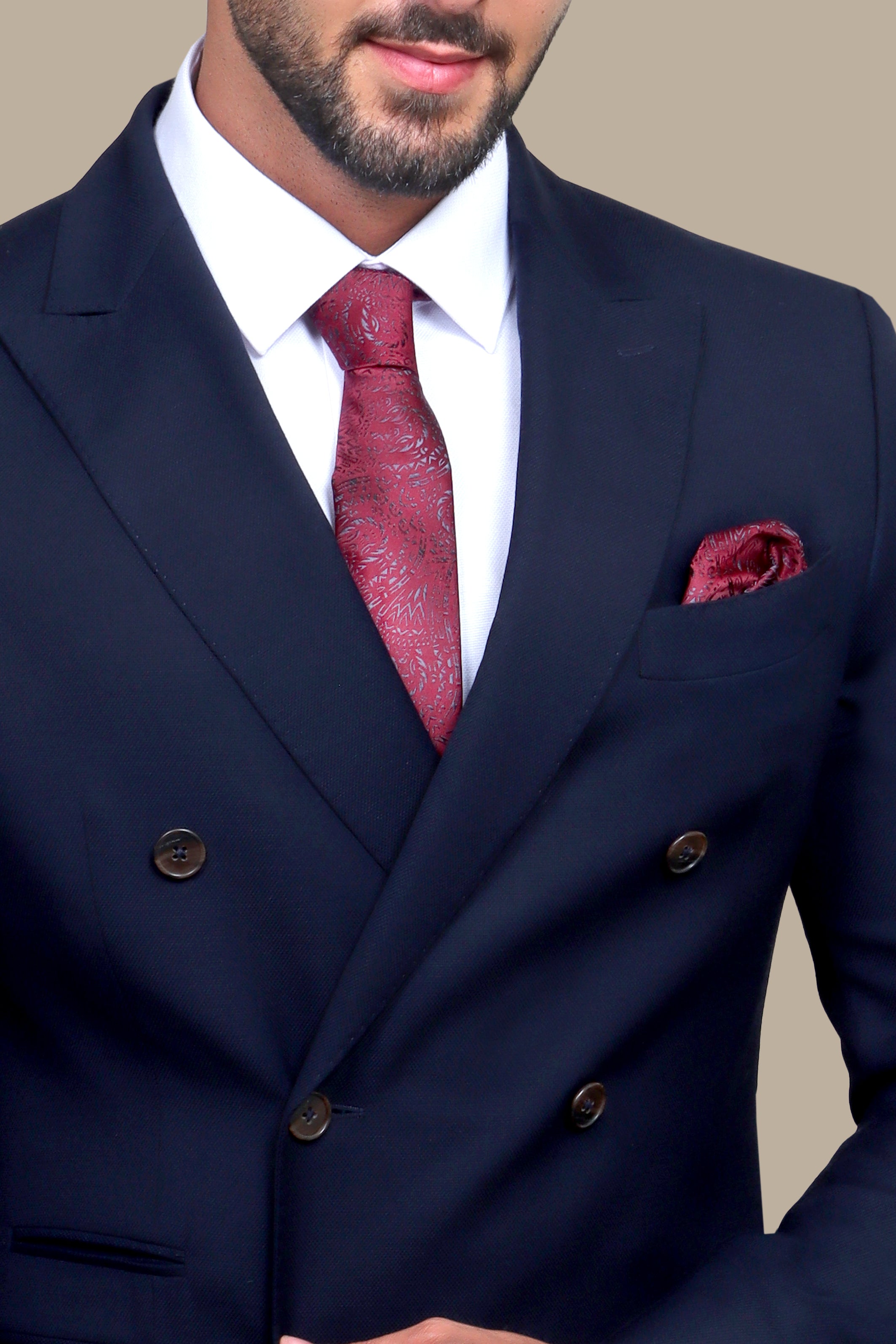 Classic Navy Double-Breasted Suit: Timeless Elegance