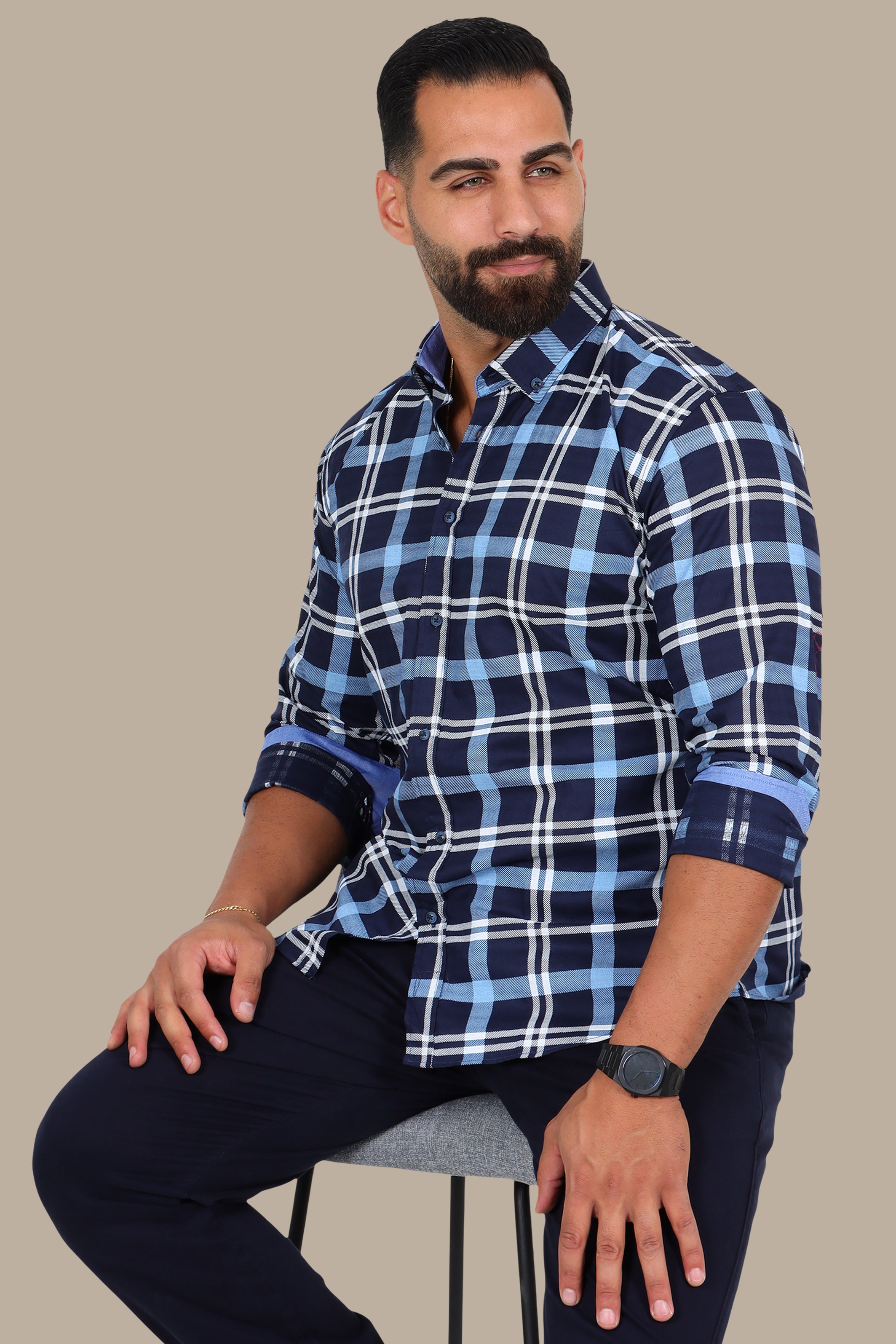 Light Blue Plain Button-Down Shirt