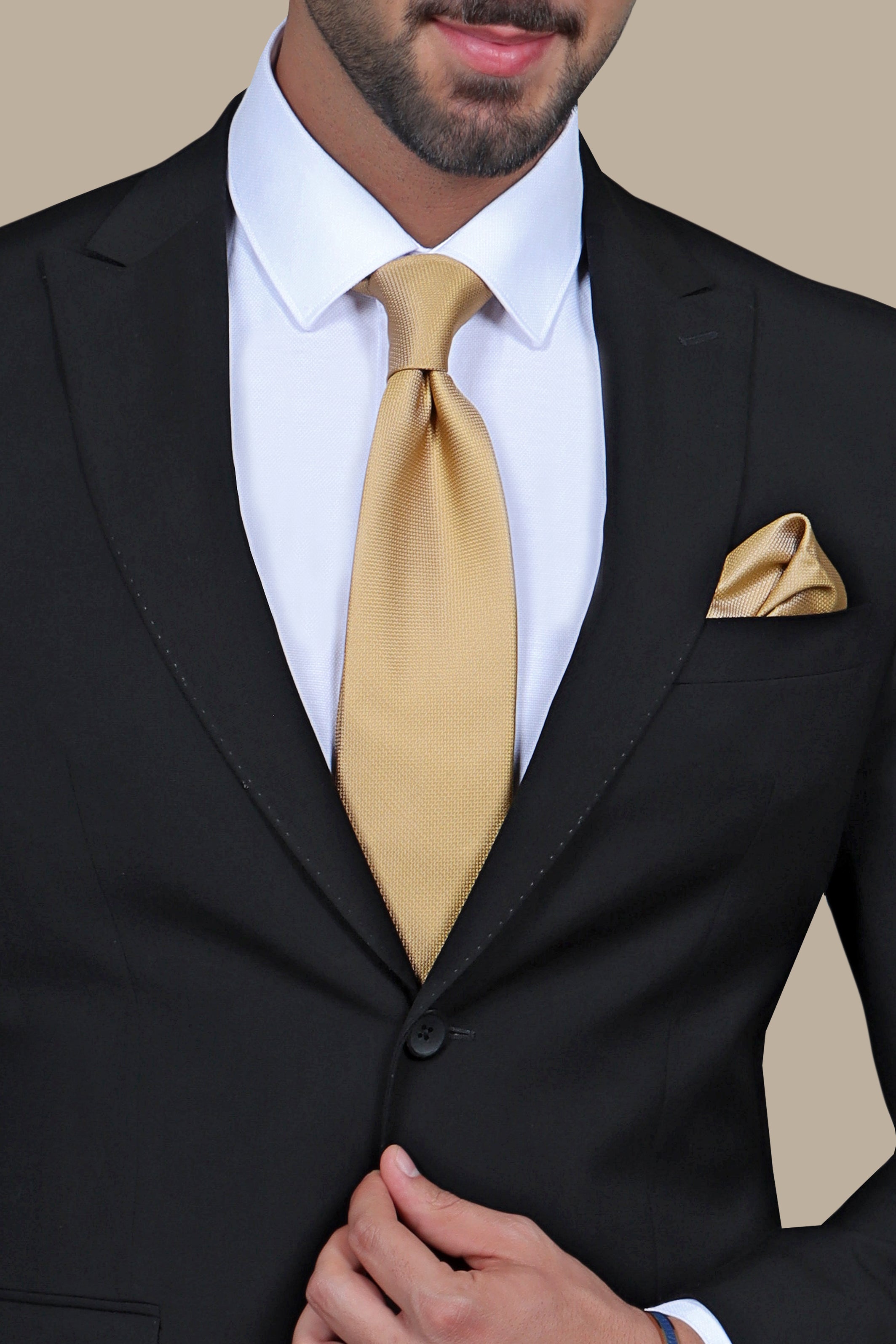 Classic Elegance: Black Plain Peak Graduation Suit