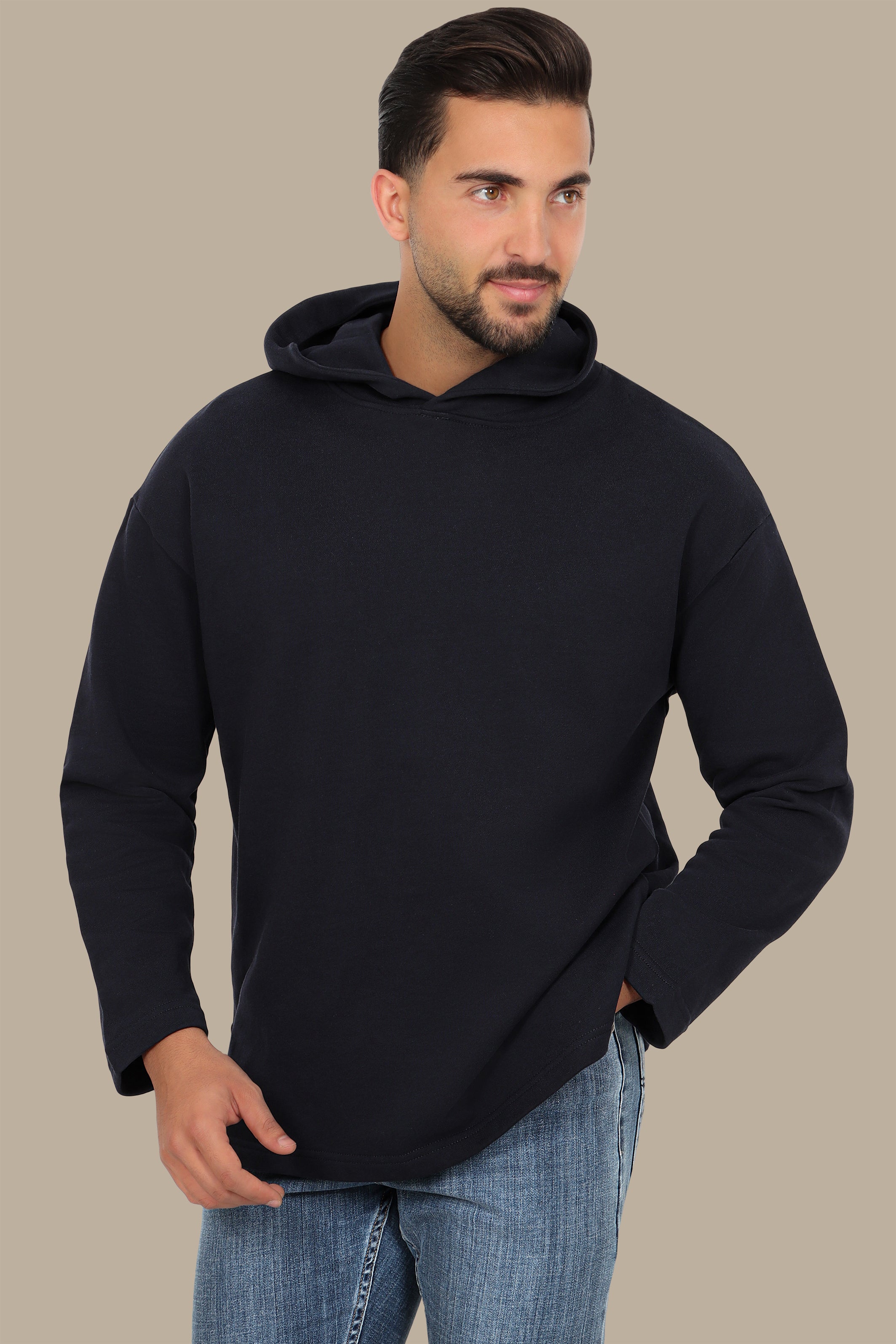 Classic Comfort Navy Basic Sweatshirt Hoodie