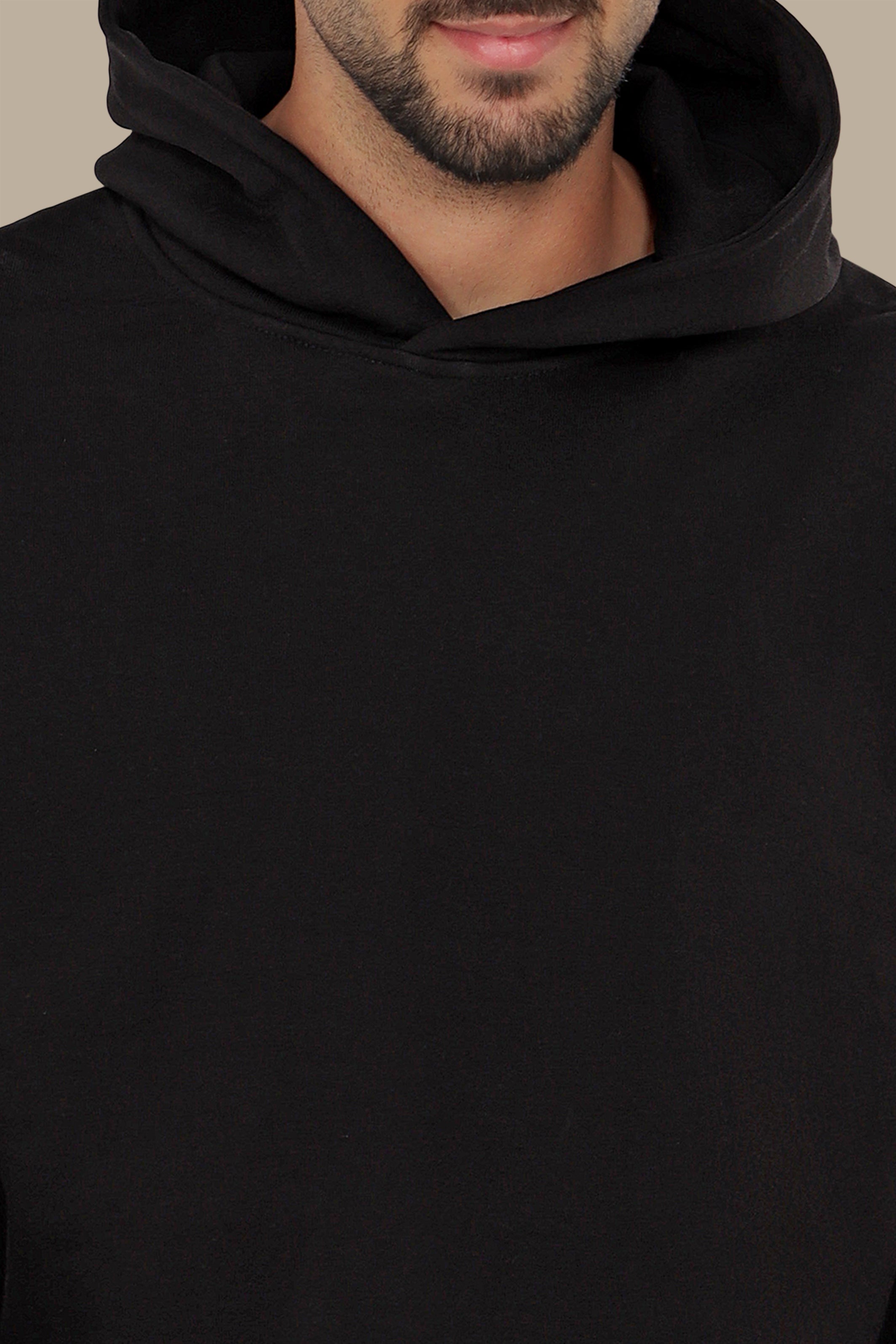 Timeless Elegance: Black Plain Basic Hoody