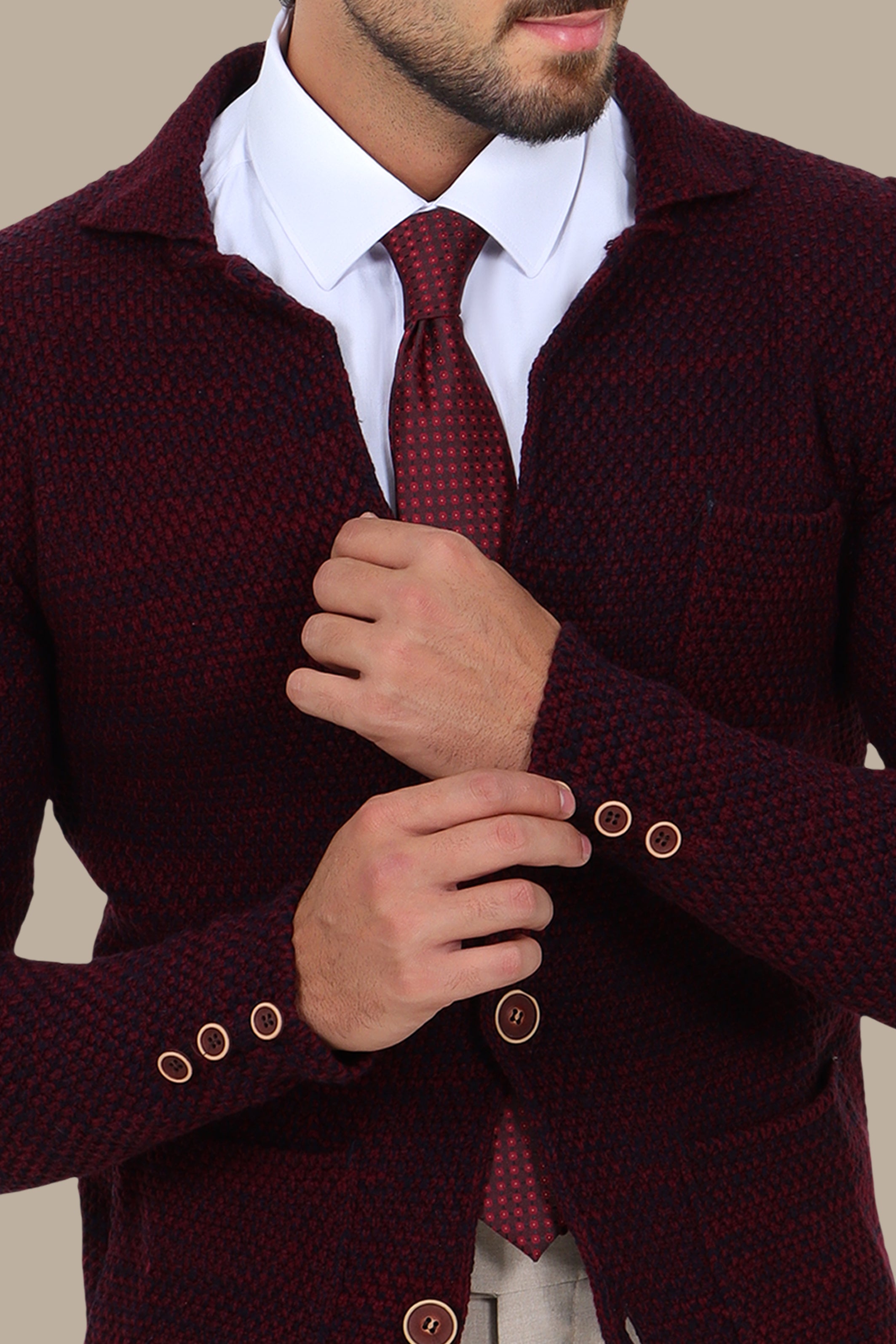 Burgundy Mercerized Mons Cardigan