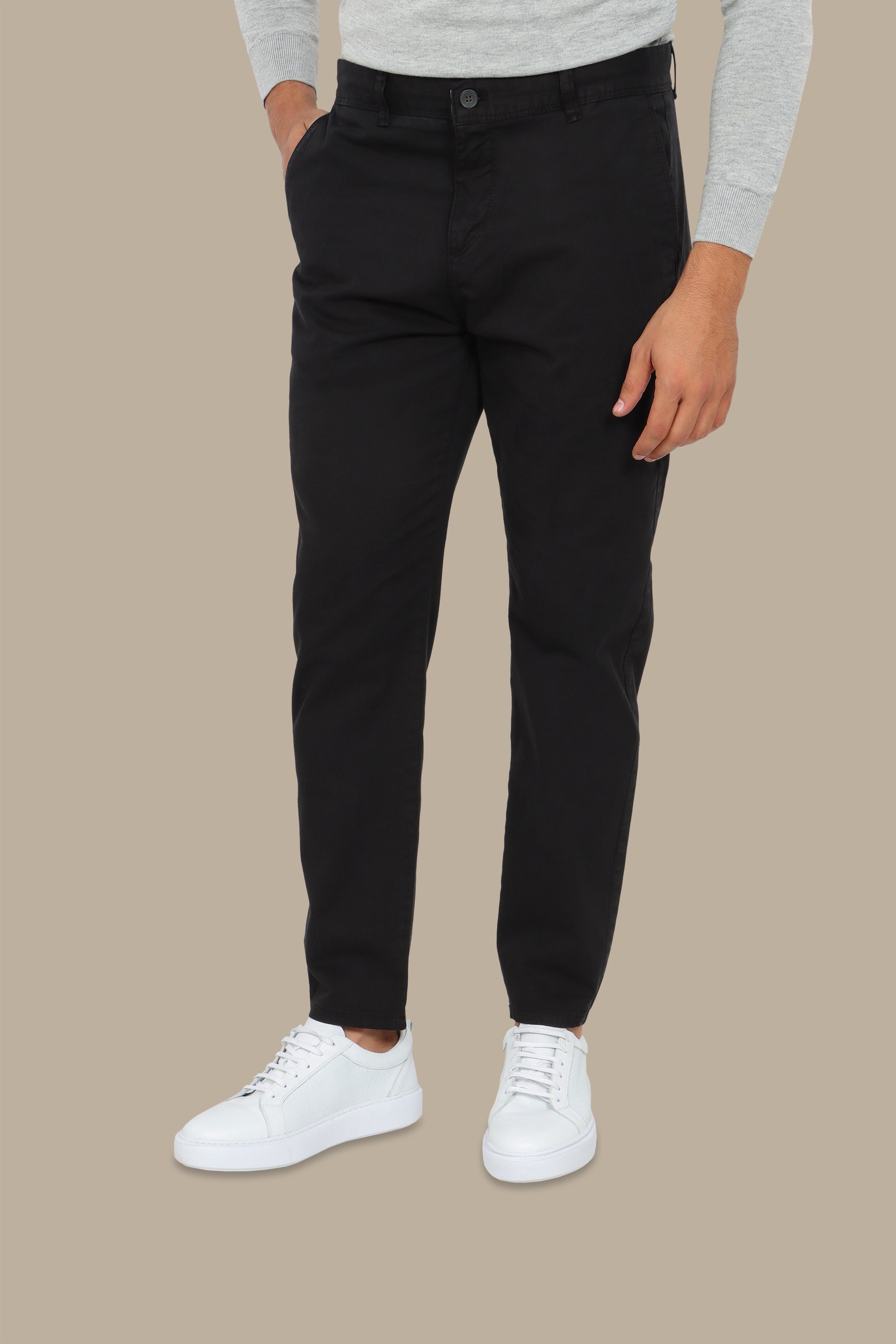 Black Plain Chinos