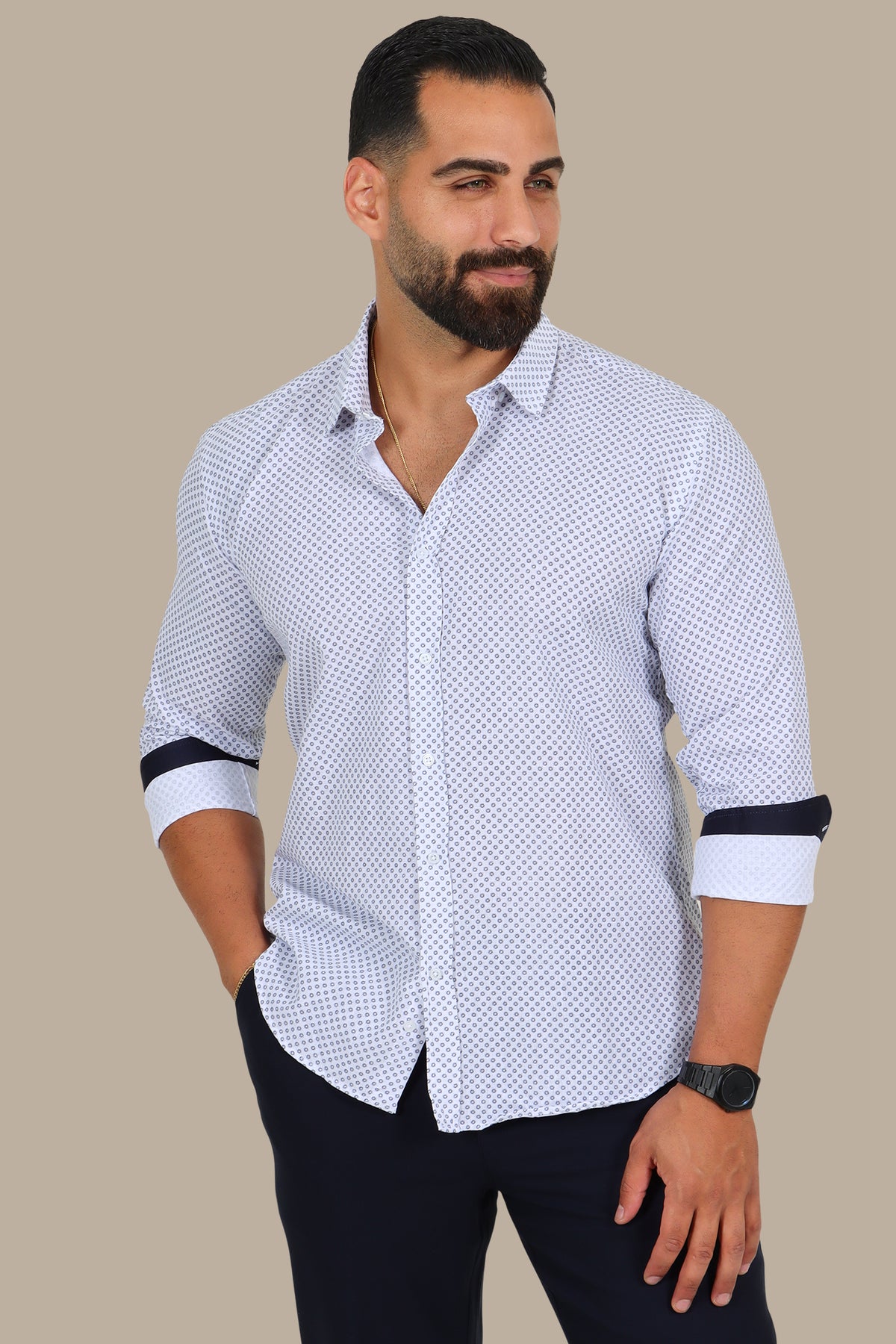 Printed Circle Flowers Shirt