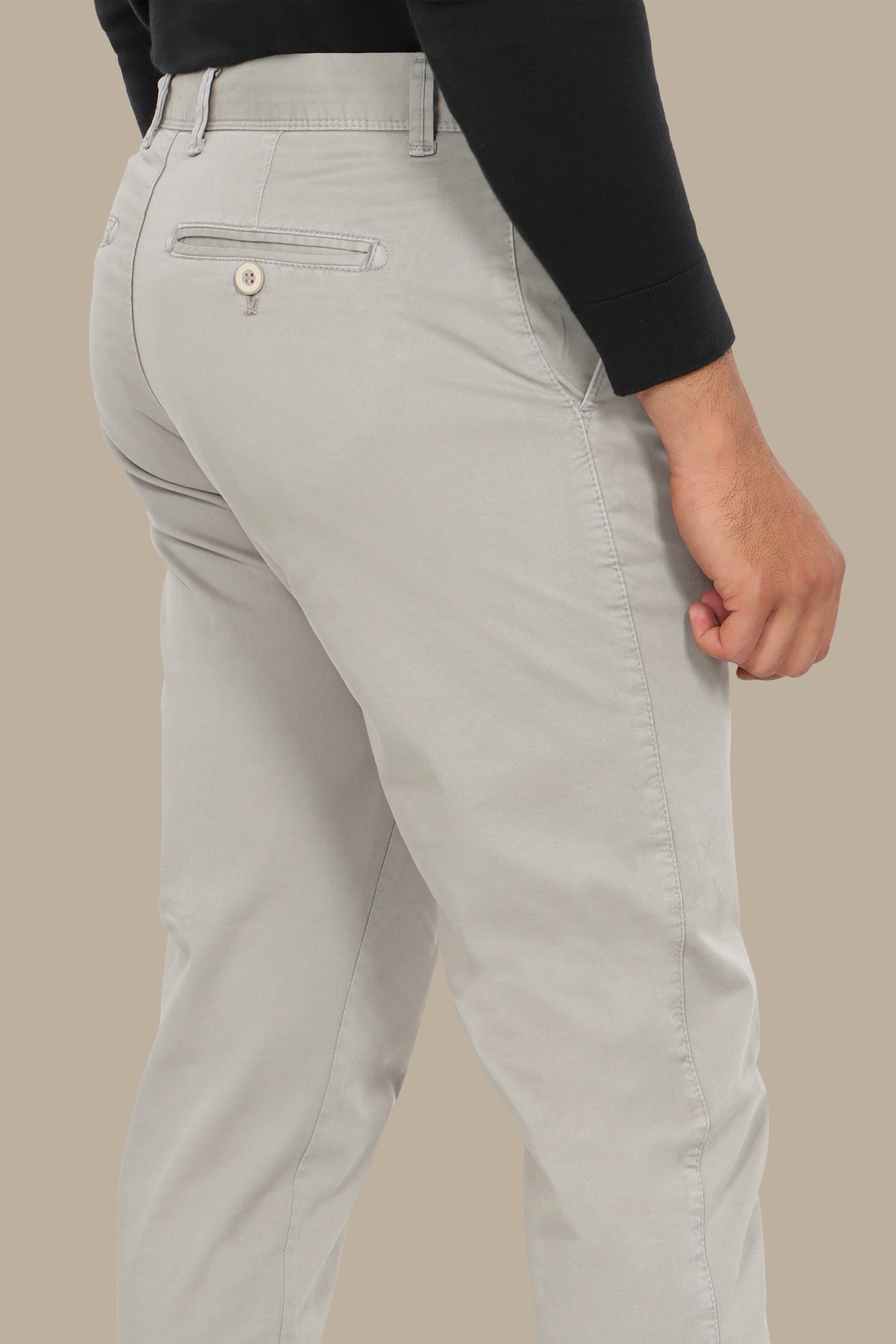 Light Beige Plain Chinos