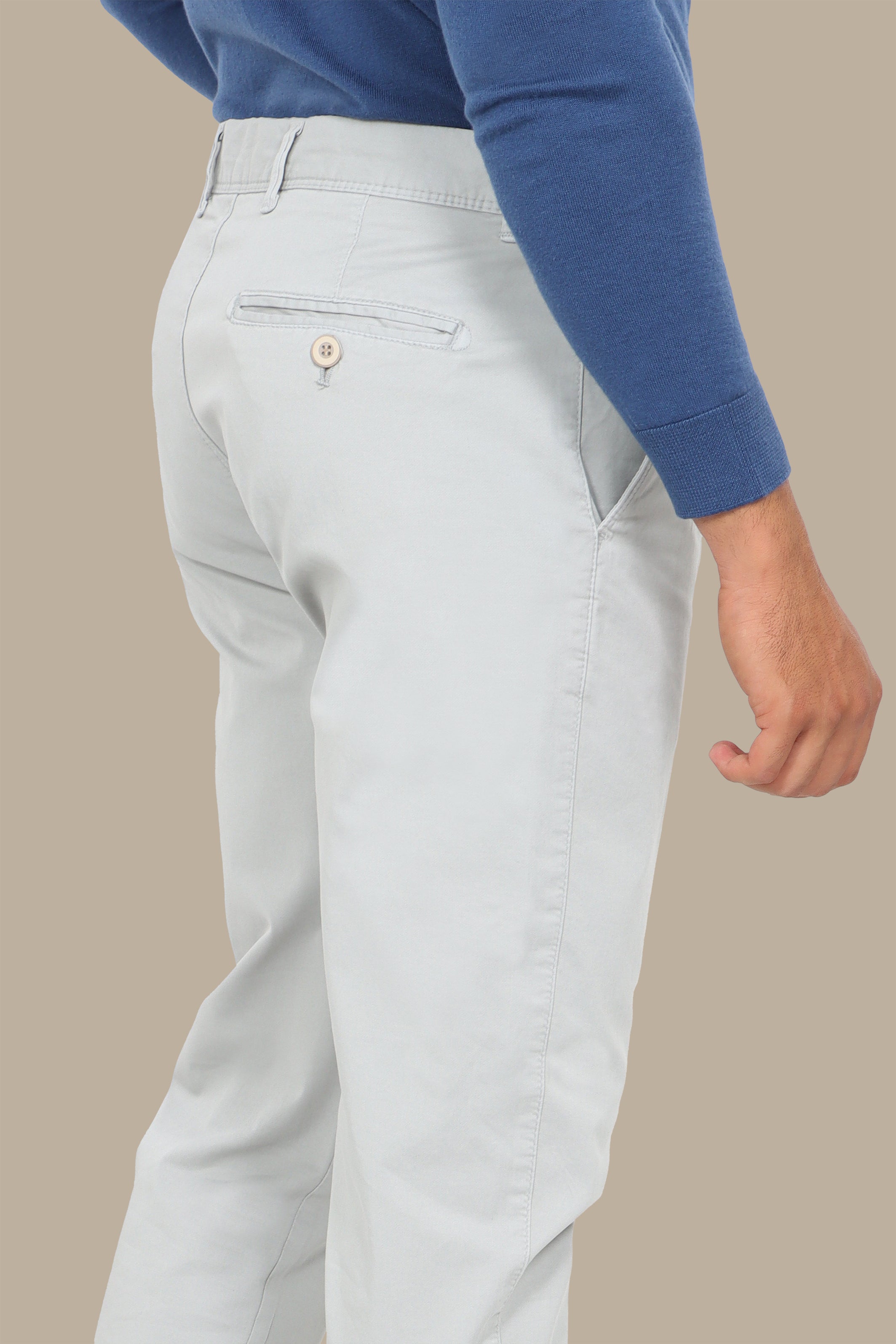 Light Grey Plain Chinos