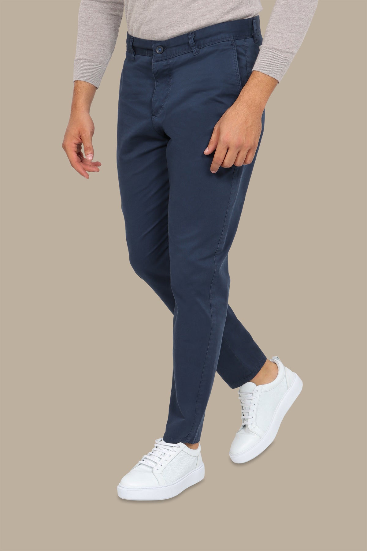 Blue Chino Plain Pants
