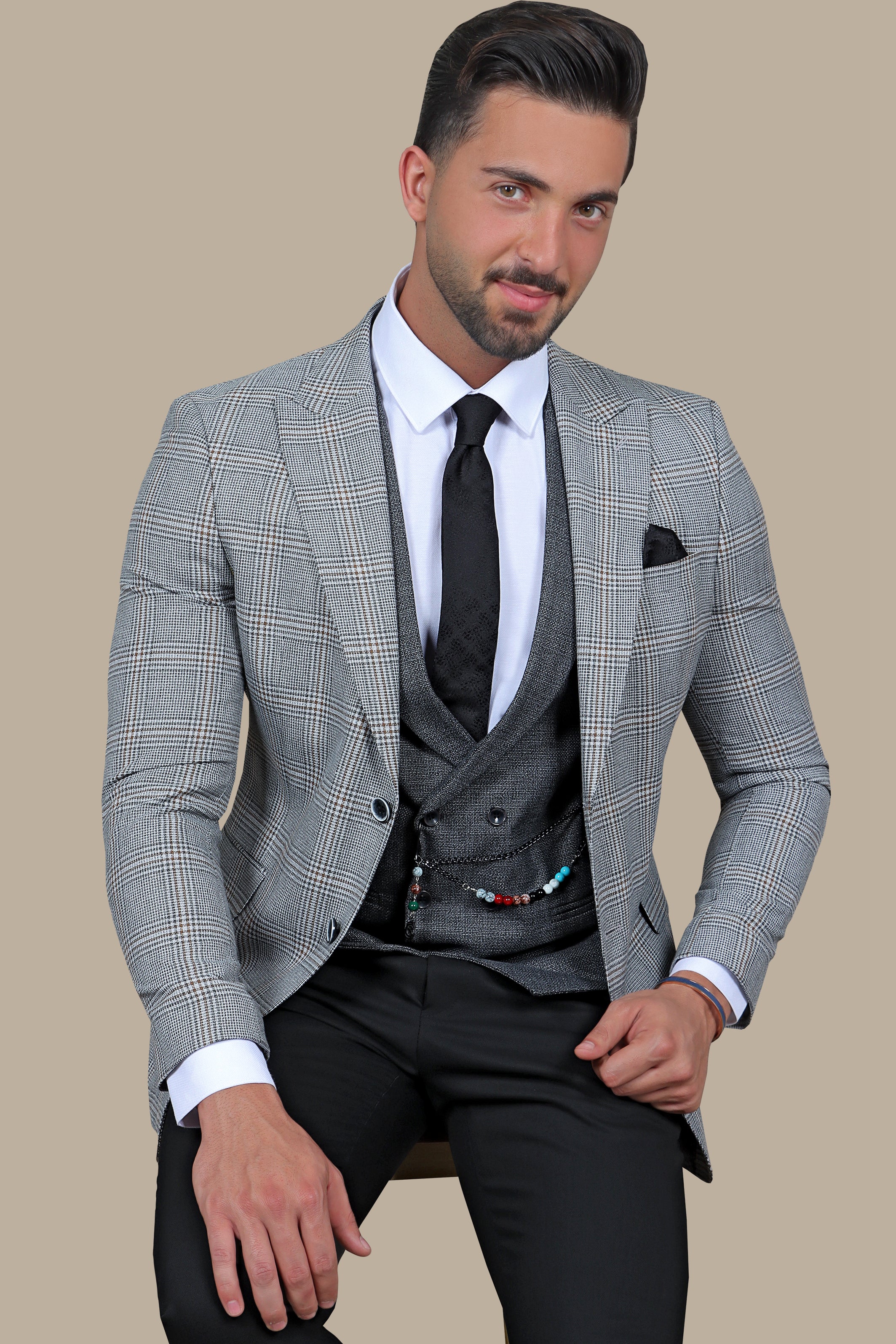 Gray Power: Mix and Match 3-Piece Suit for Endless Style Possibilities