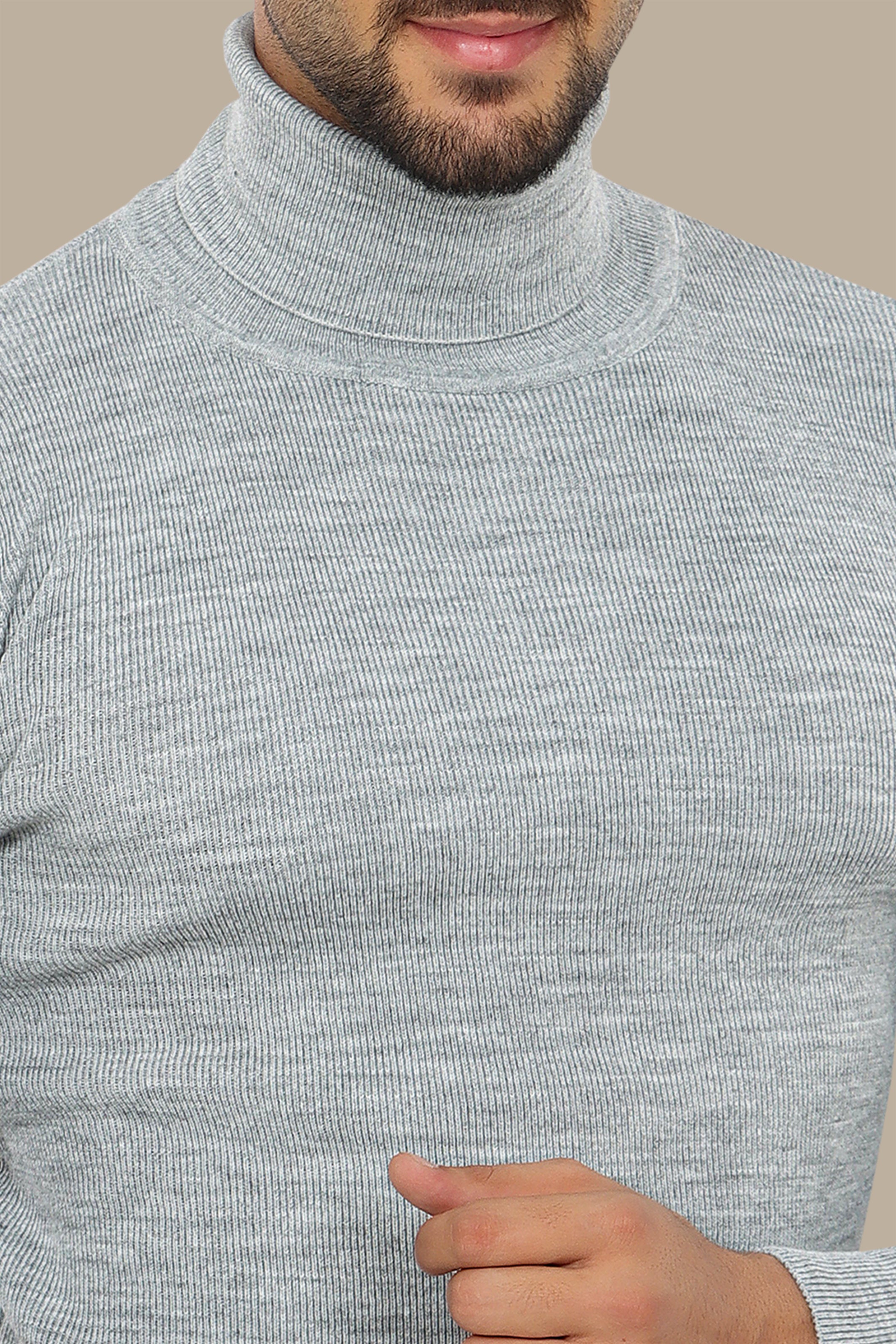 Grey Turtleneck Sweater