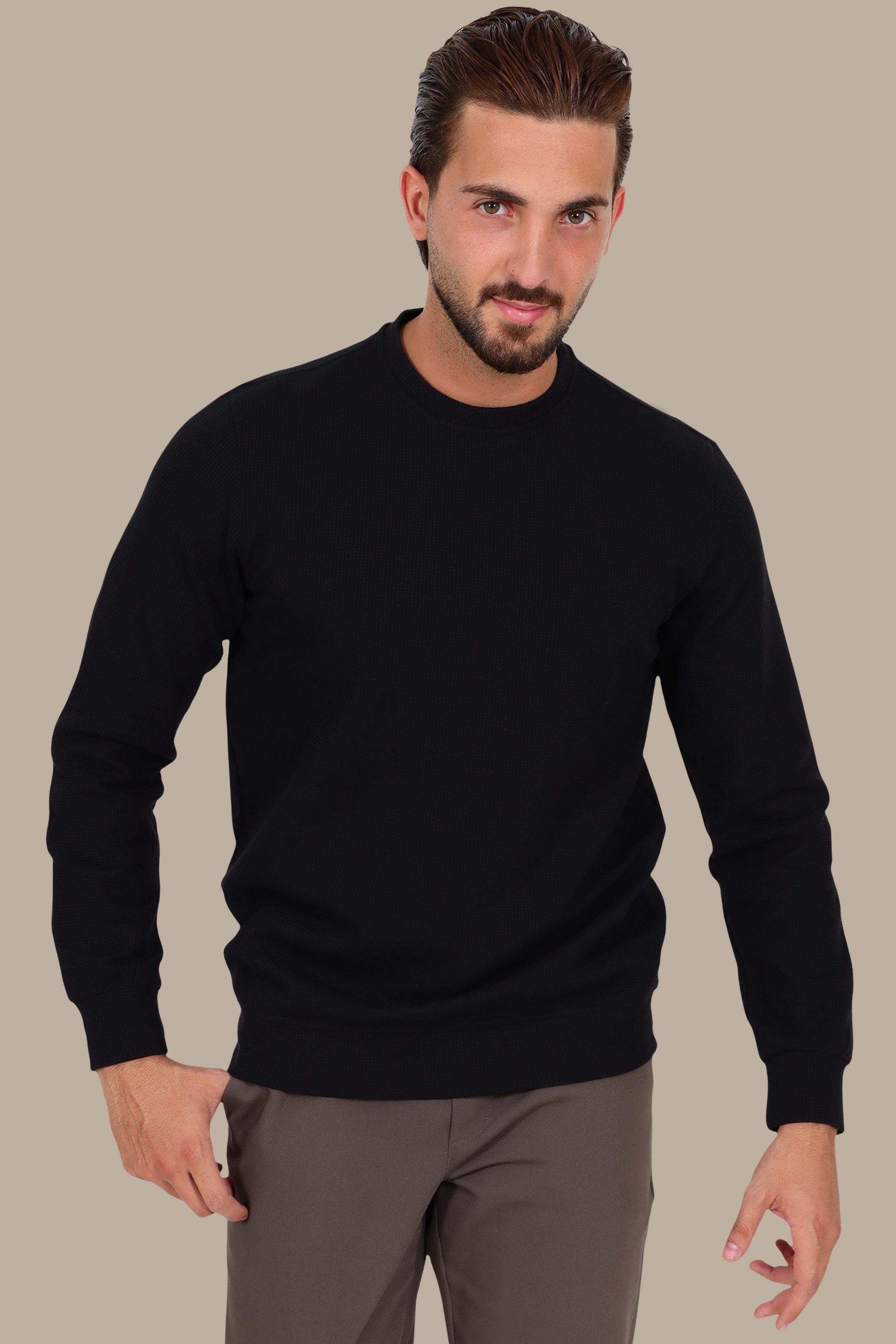 Black Structured Sweatshirt