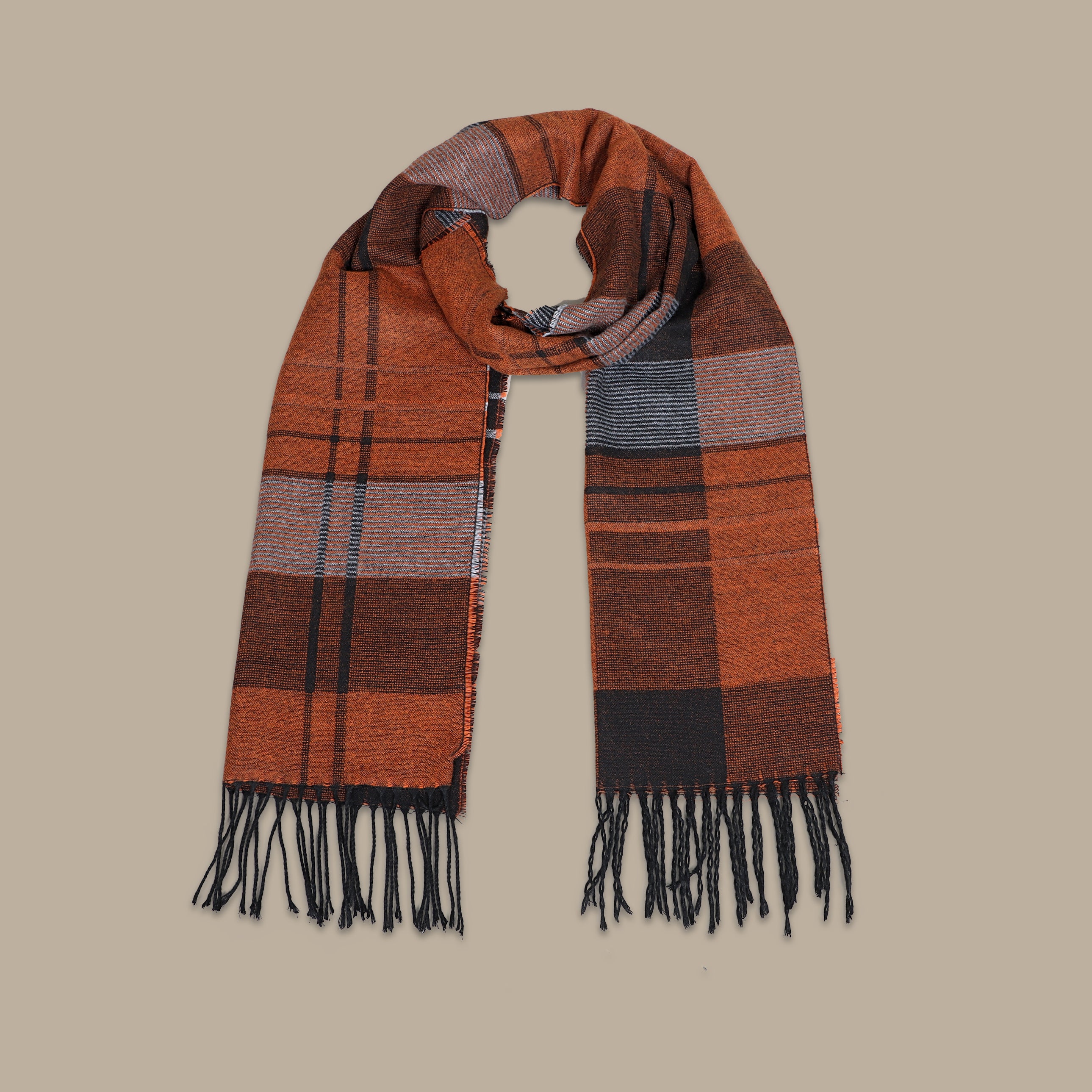 Havan Checks: Wool Scarf with Bold Elegance