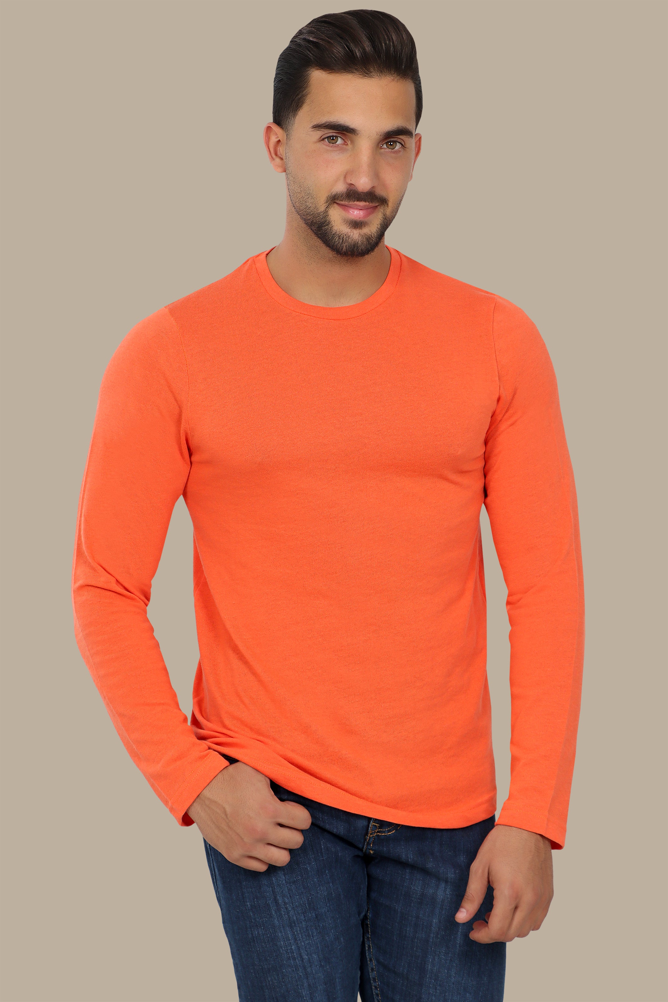 Orange Round Neck Sweater