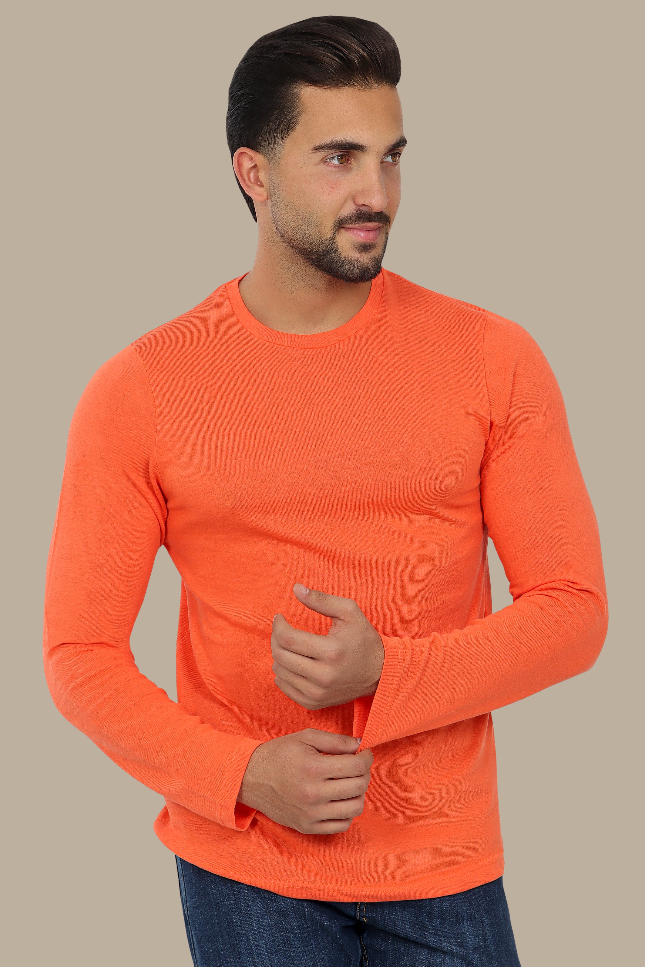 Orange Round Neck Sweater