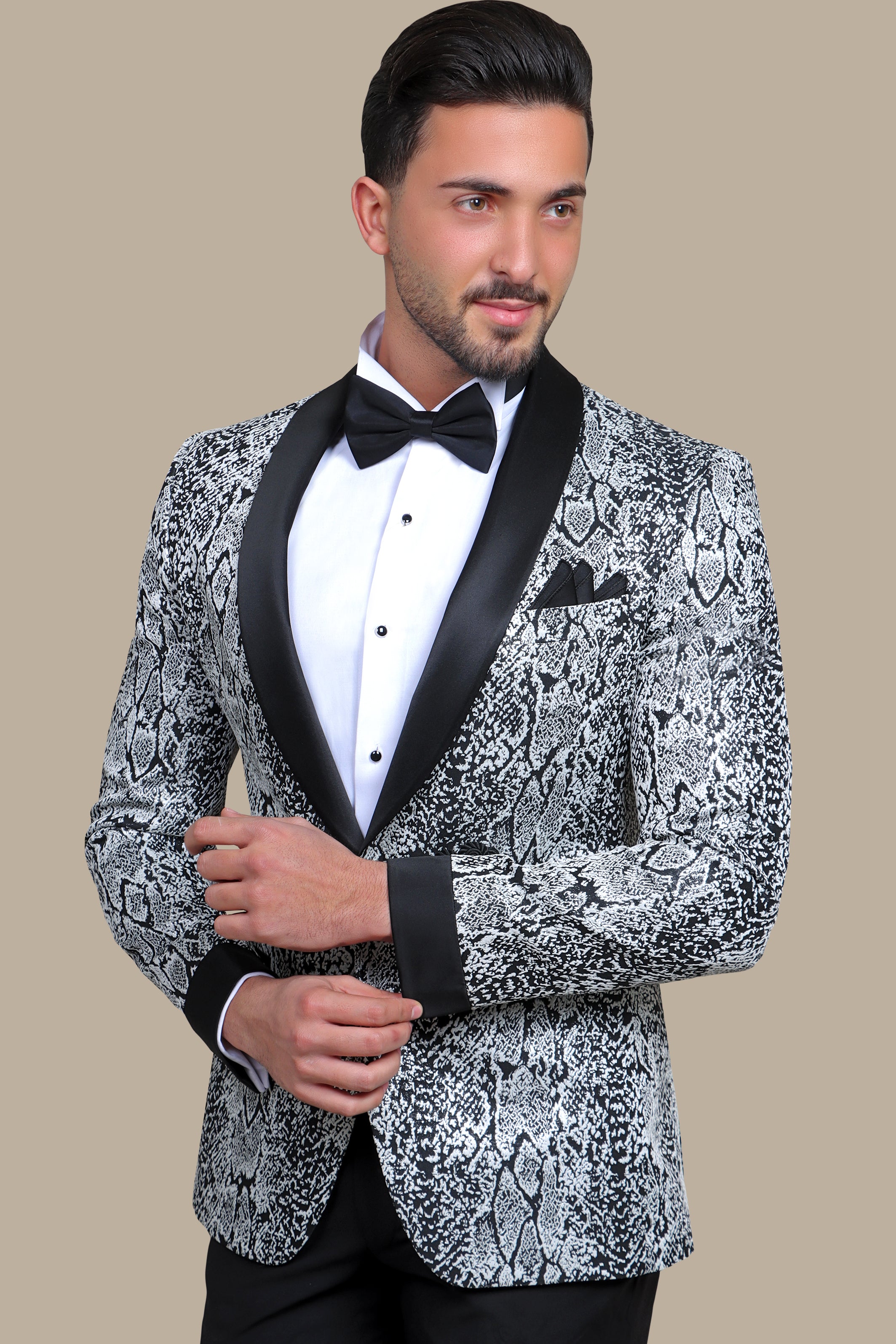 Exotic Opulence: Tuxedo Snake Print