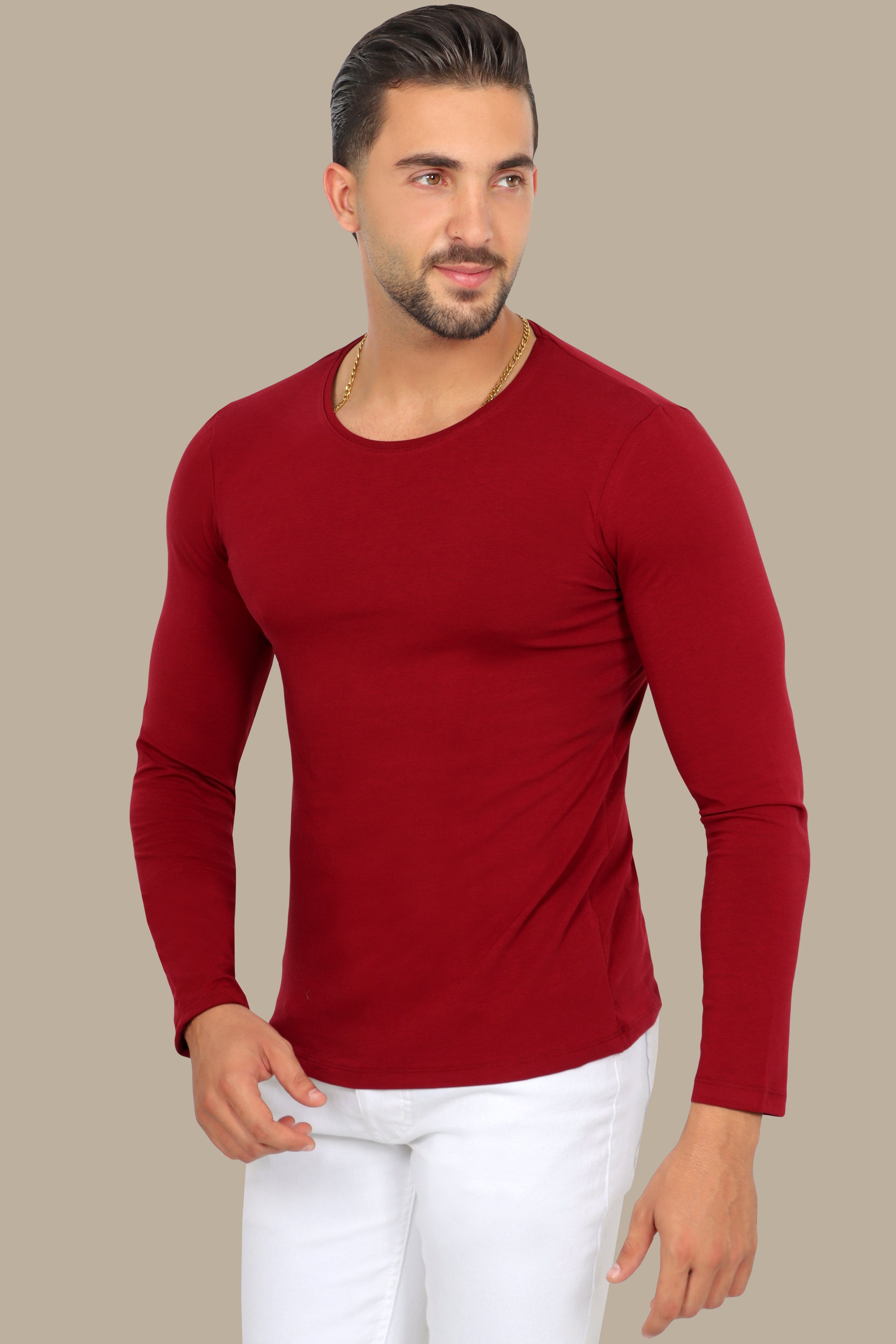 Burgundy Long Sleeve Top