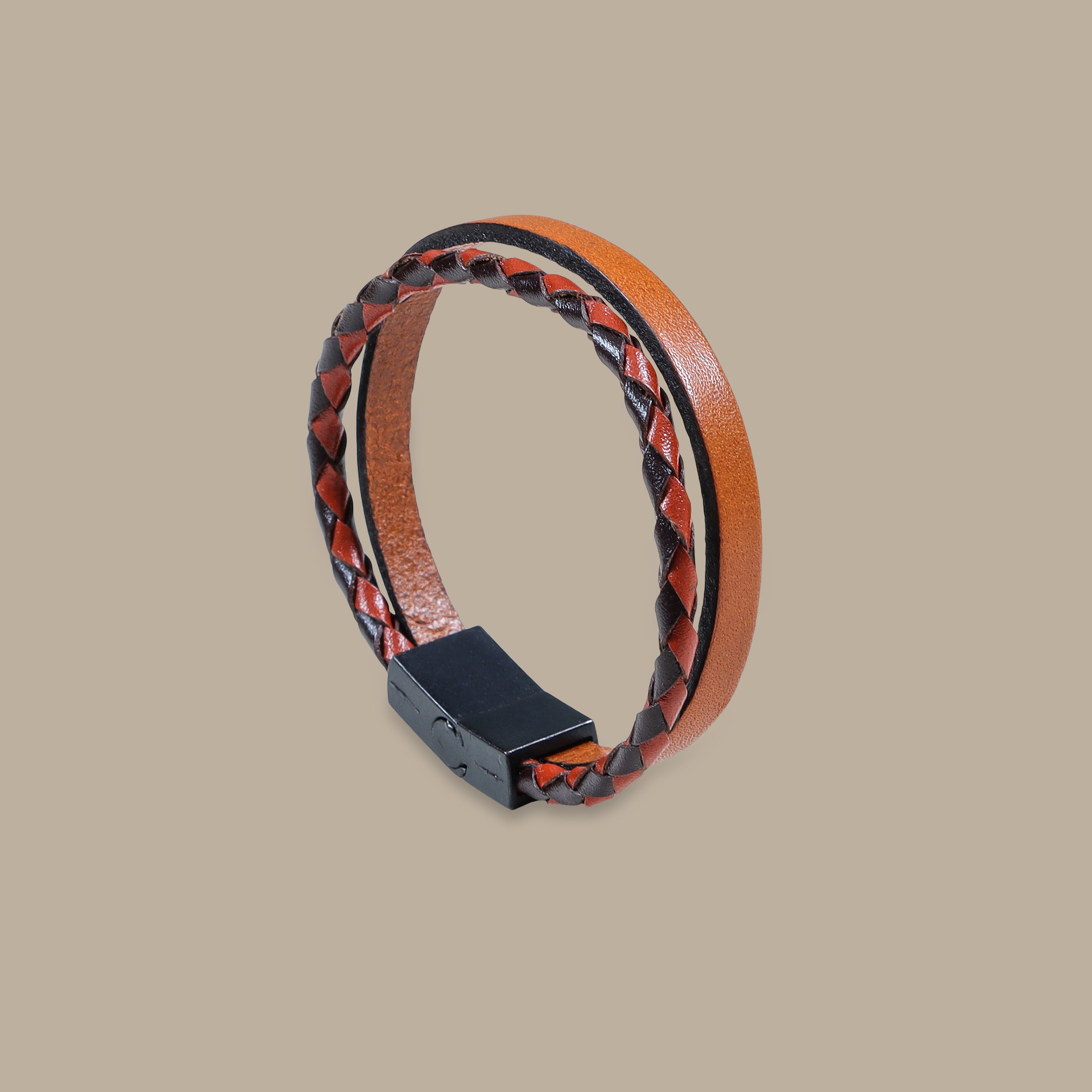 2-Layer Leather Bracelet Havane