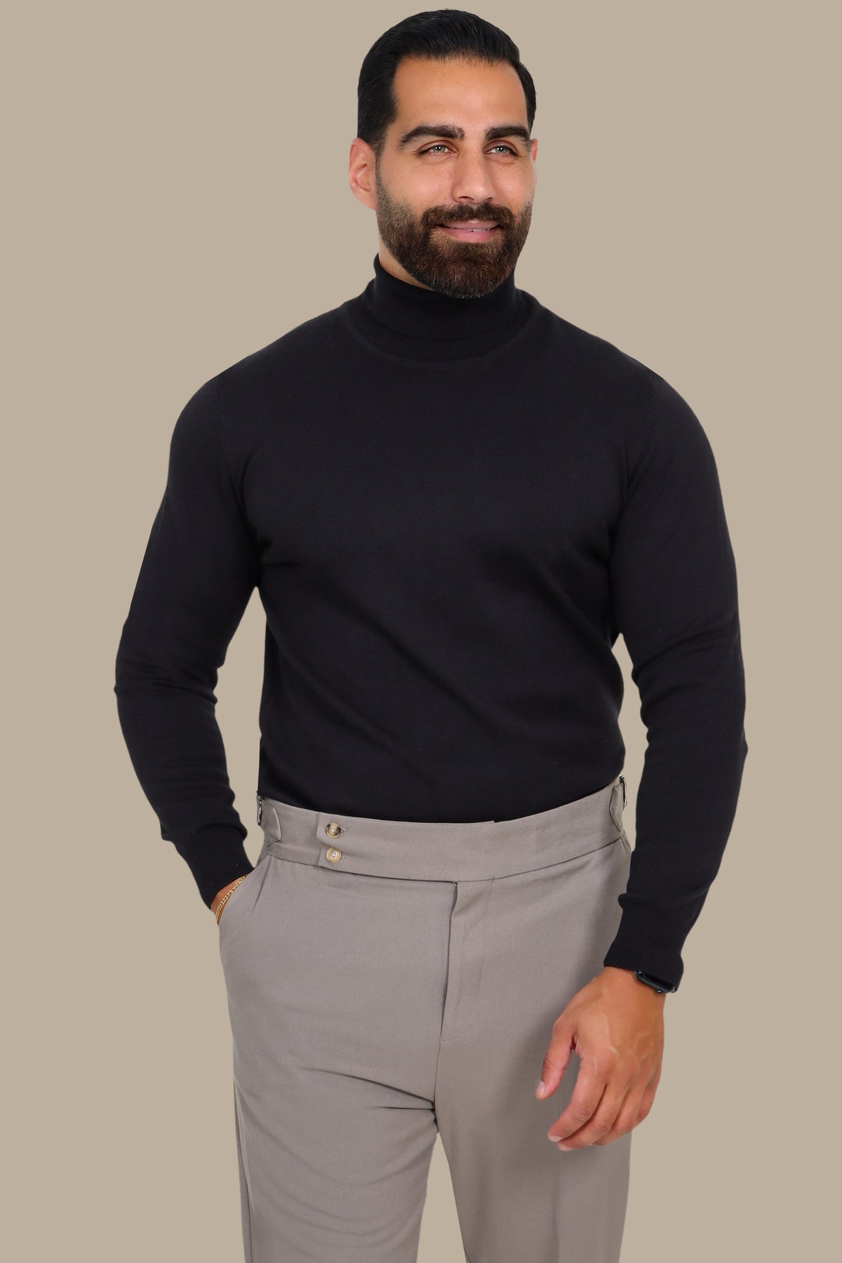 Black Turtle Neck Basic Sweater