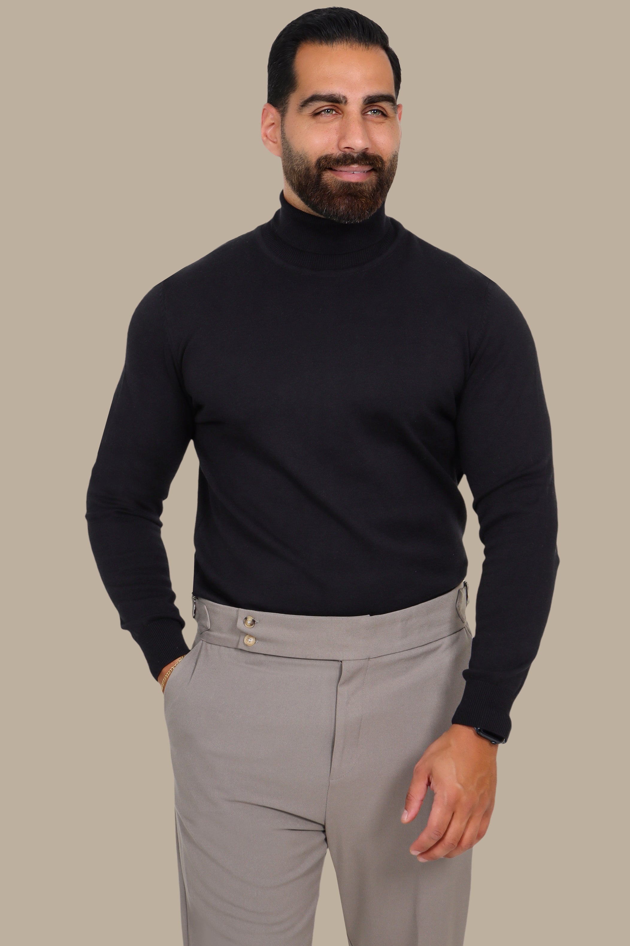 Black Turtle Neck Basic Sweater