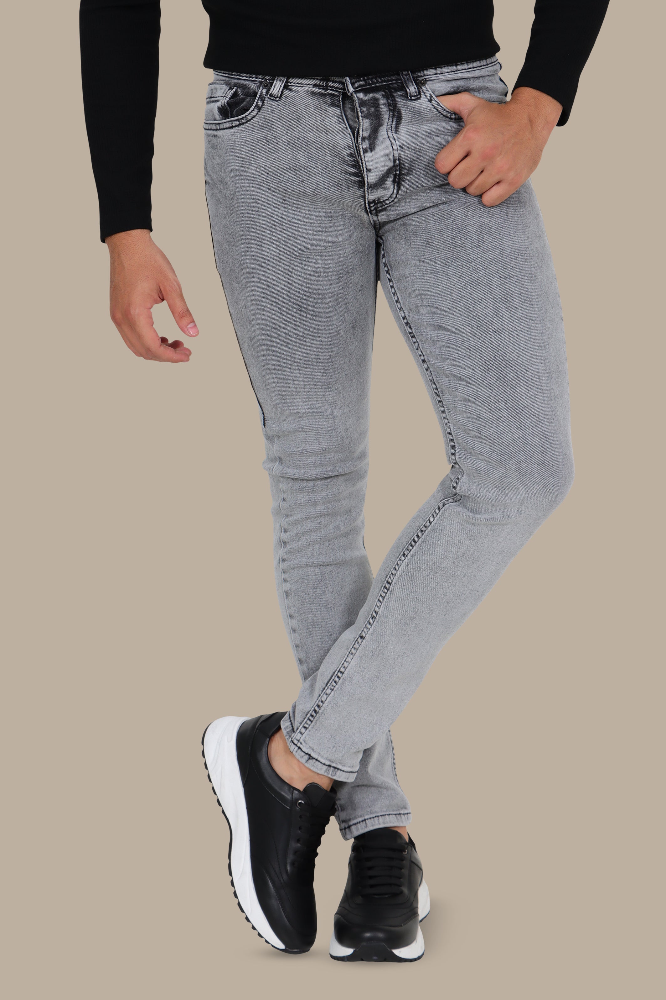 Grey Délavé Regular-Fit Jeans