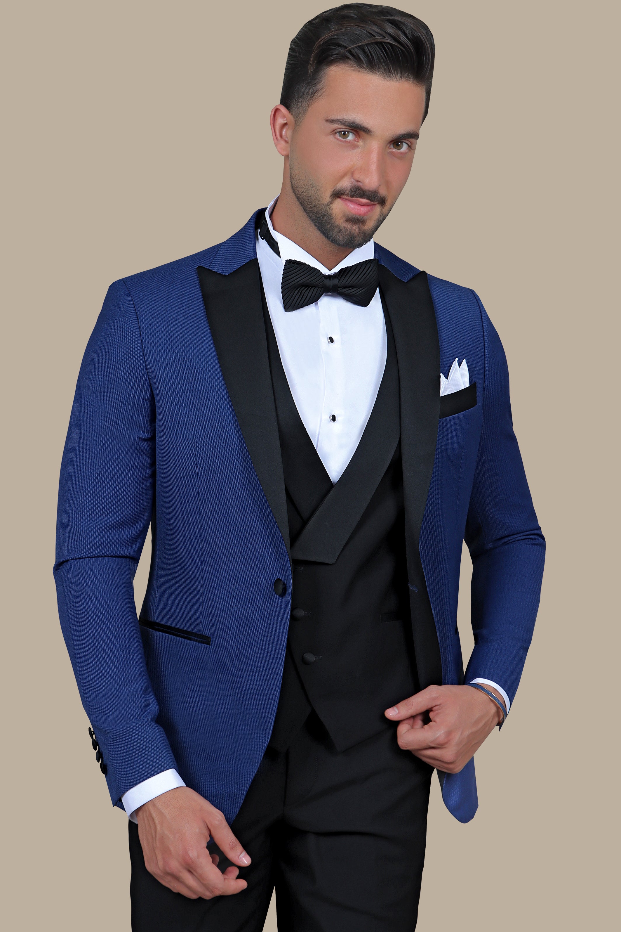 Indigo Chic: Pique Peak 3-Piece Tuxedo