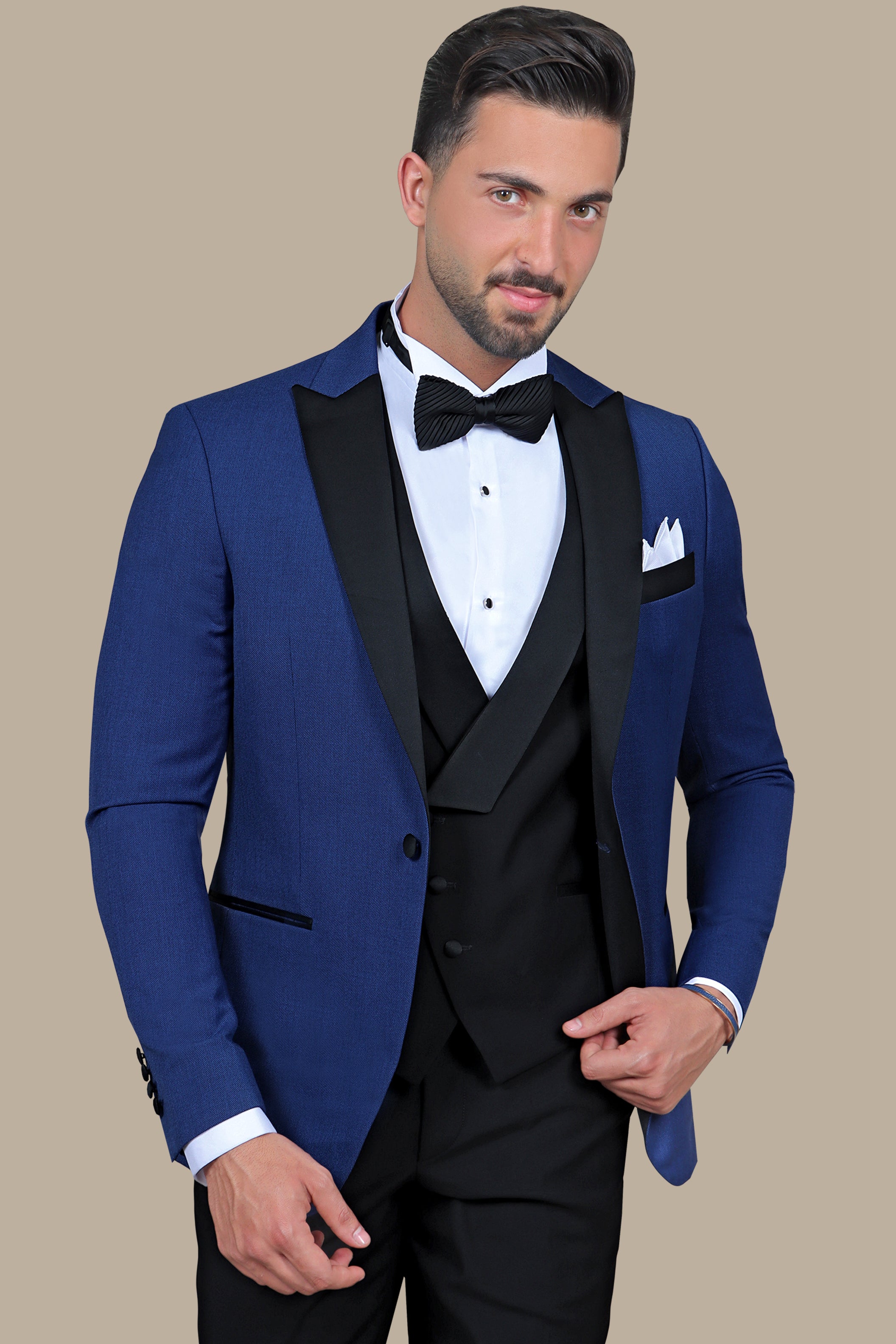 Indigo Chic: Pique Peak 3-Piece Tuxedo