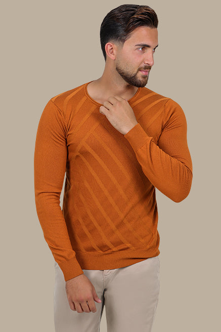 Double-Neck Havane Stripes Sweater