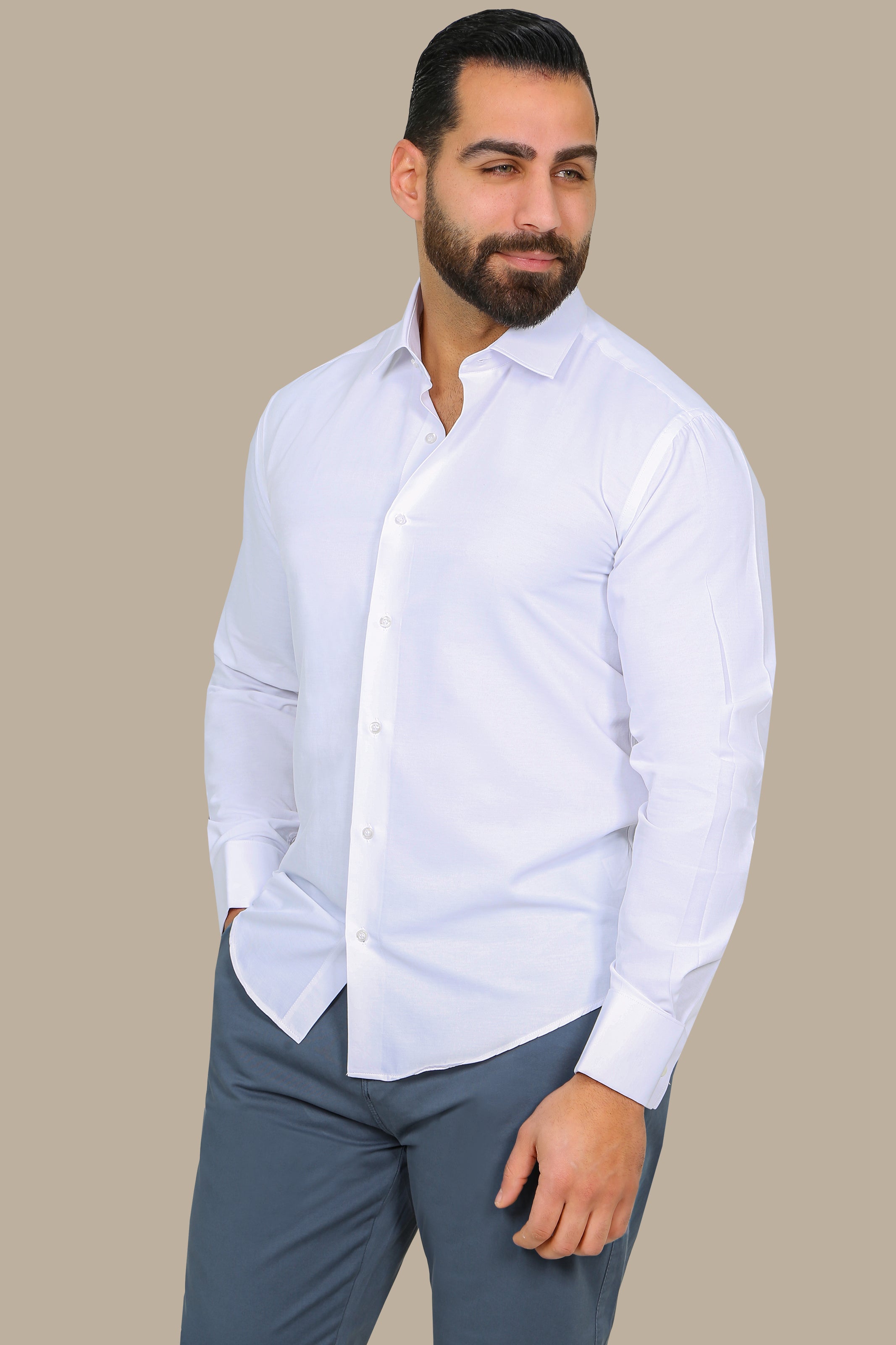 White Linen Eiffel Regular Shirt: Crisp & Classic