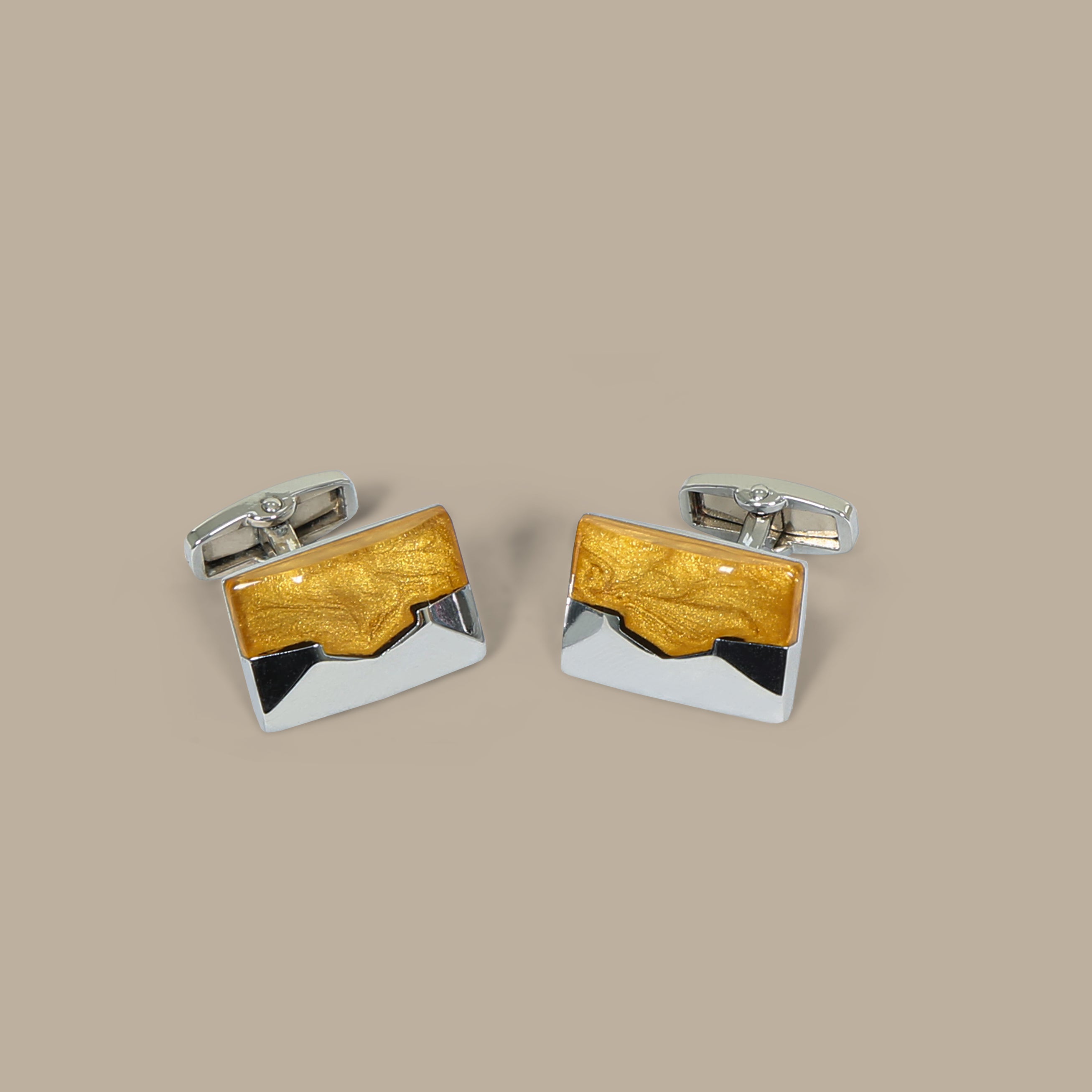 Square Yellow Cufflinks