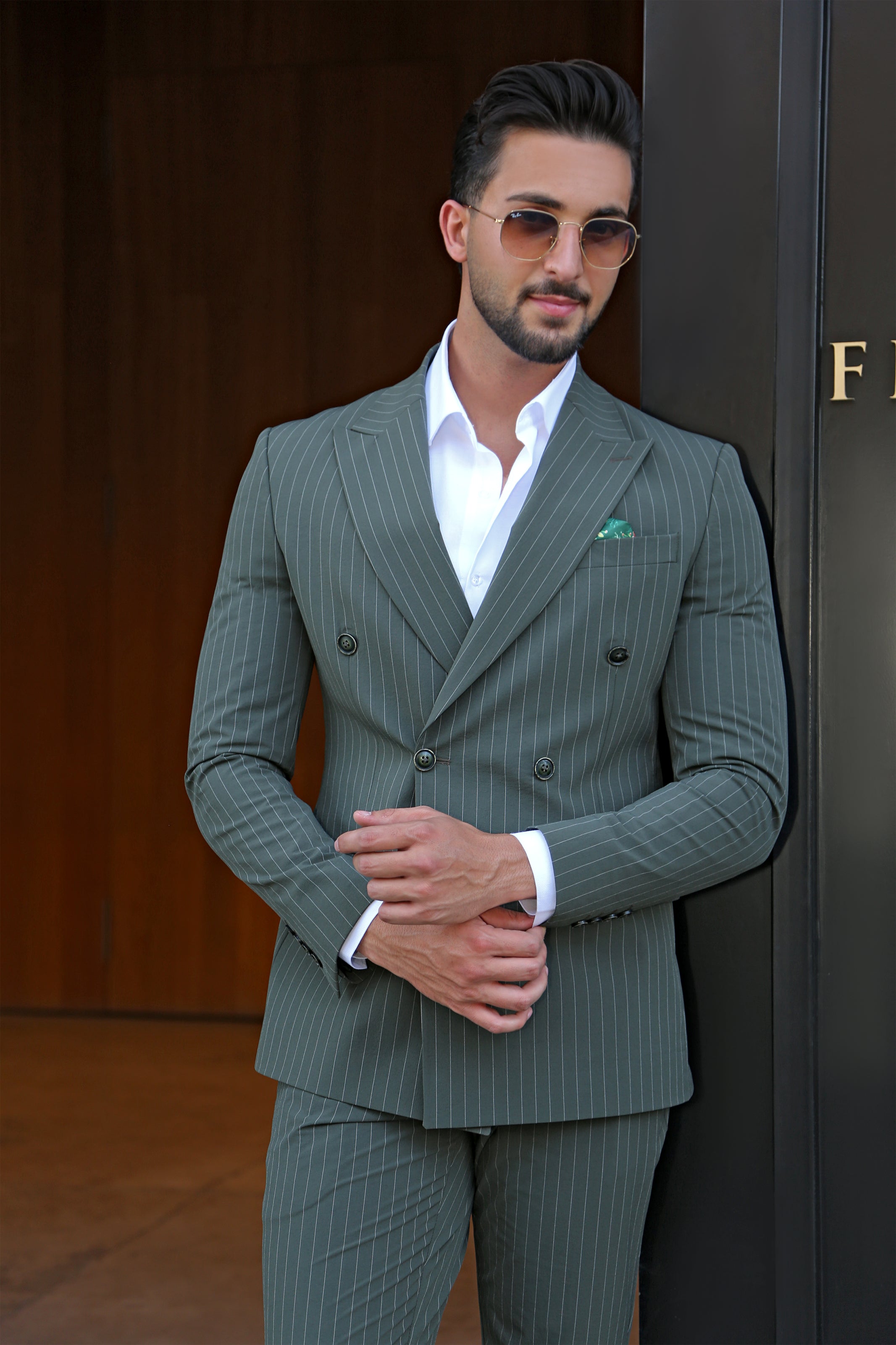 Olive Lines: The Double-Breasted Travel Suit