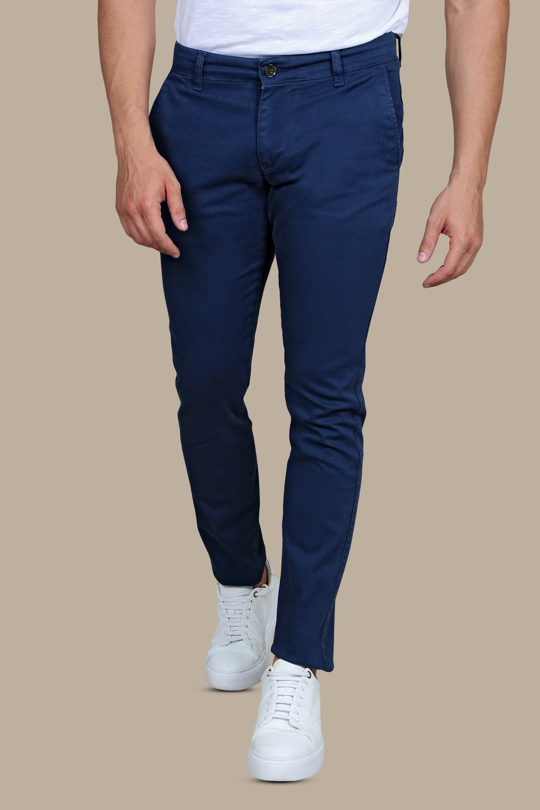 Light Navy Oxford Slim Fit Chino