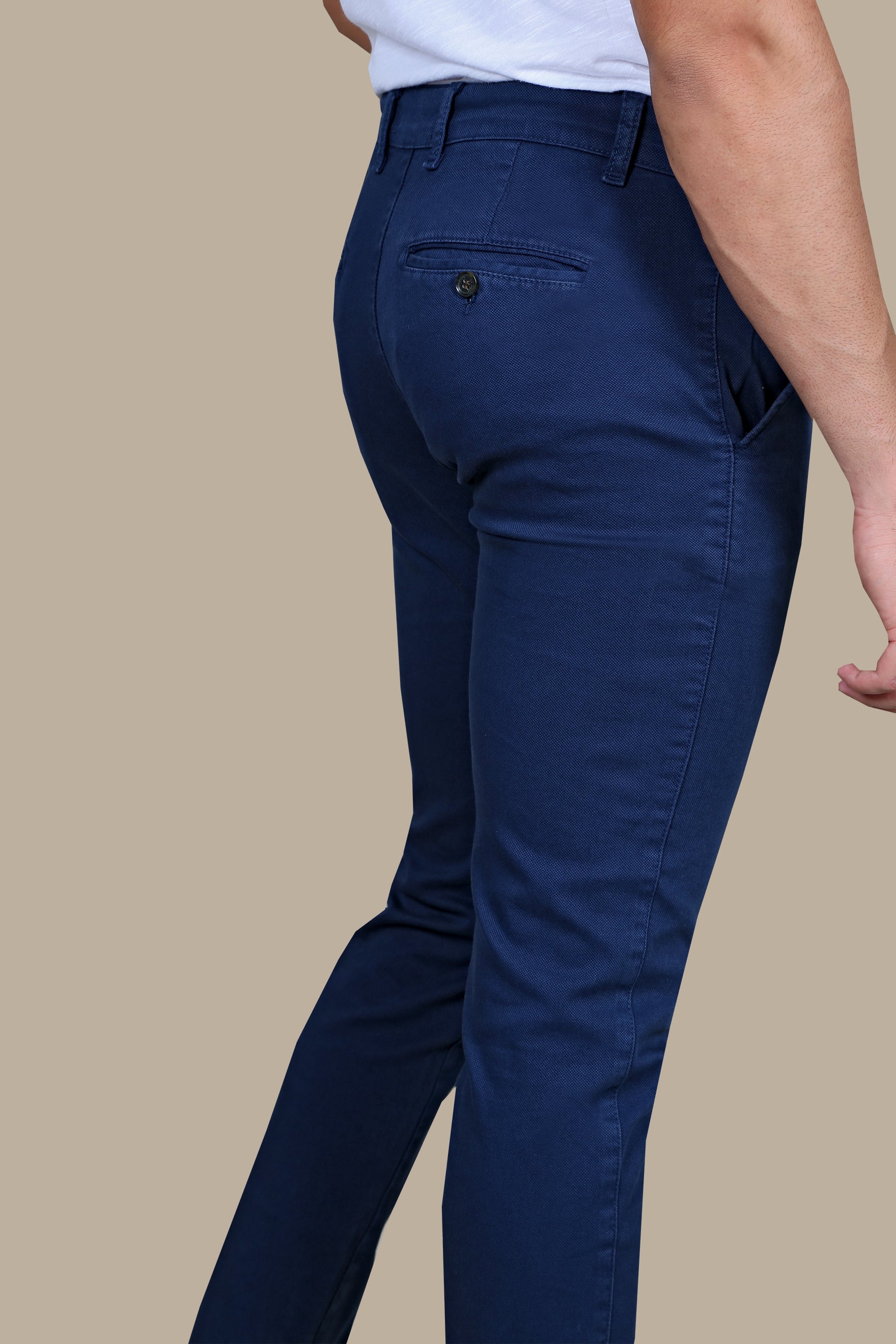 Light Navy Oxford Slim Fit Chino