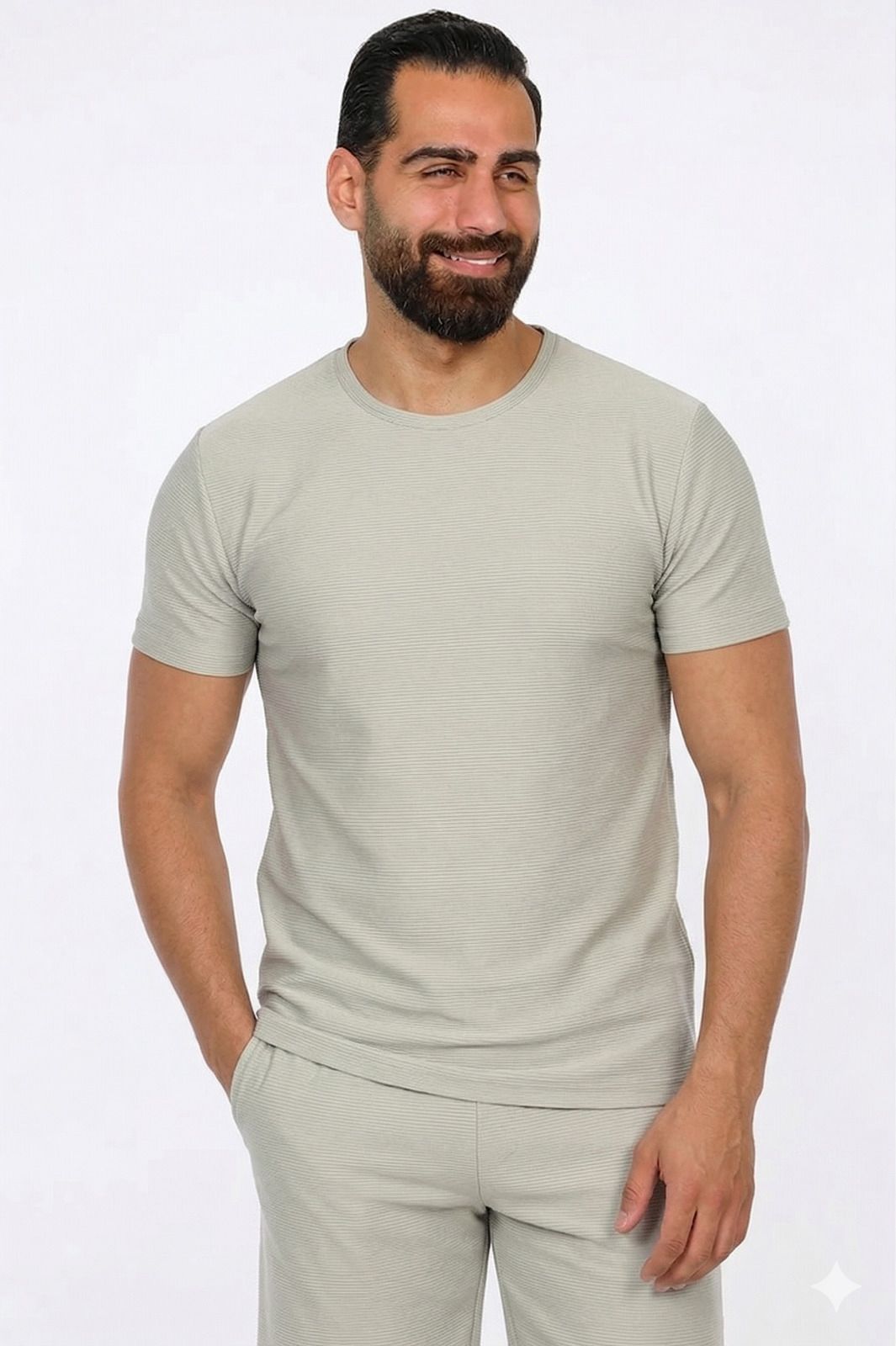 Urban Edge: Light Grey Horizontally Ripped Tracksuit