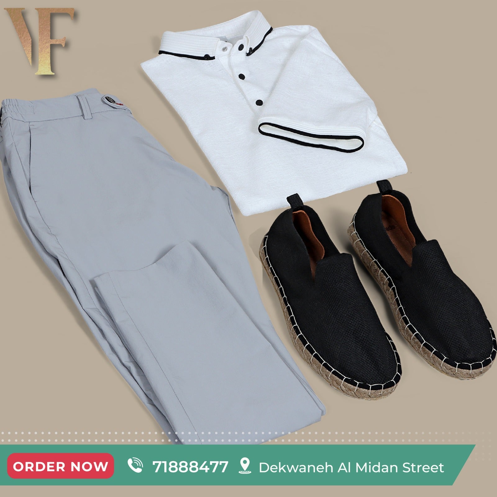 Dark Grey Trouser and a white t-shirt with black loafer jute