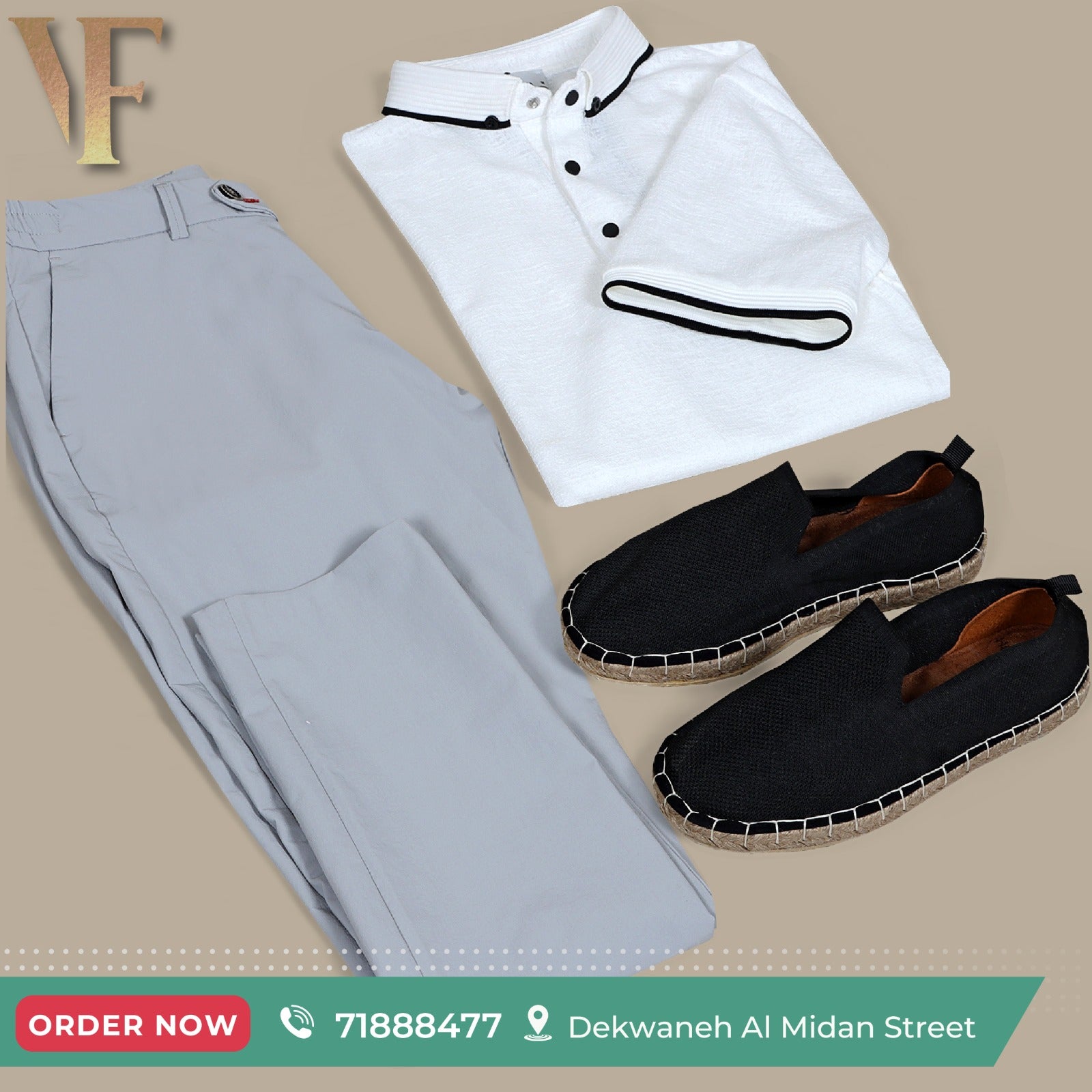 Dark Grey Trouser and a white t-shirt with black loafer jute