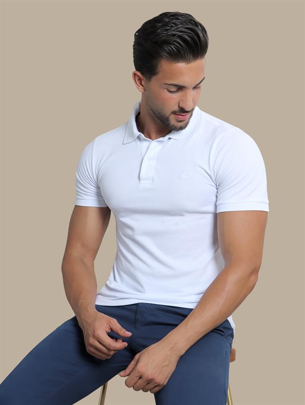 White Basic Piquet Polo: Classic Simplicity