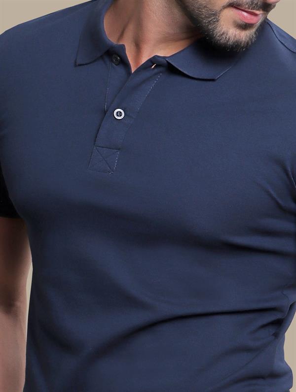 Navy Basic Piqué Polo